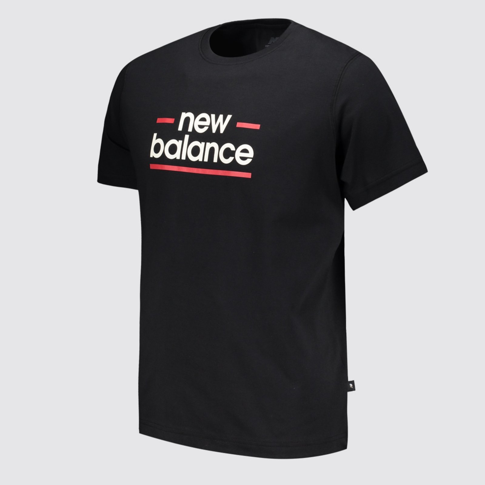Vista 3 Camisa New Balance Linear Lines Preta preto New Balance preto