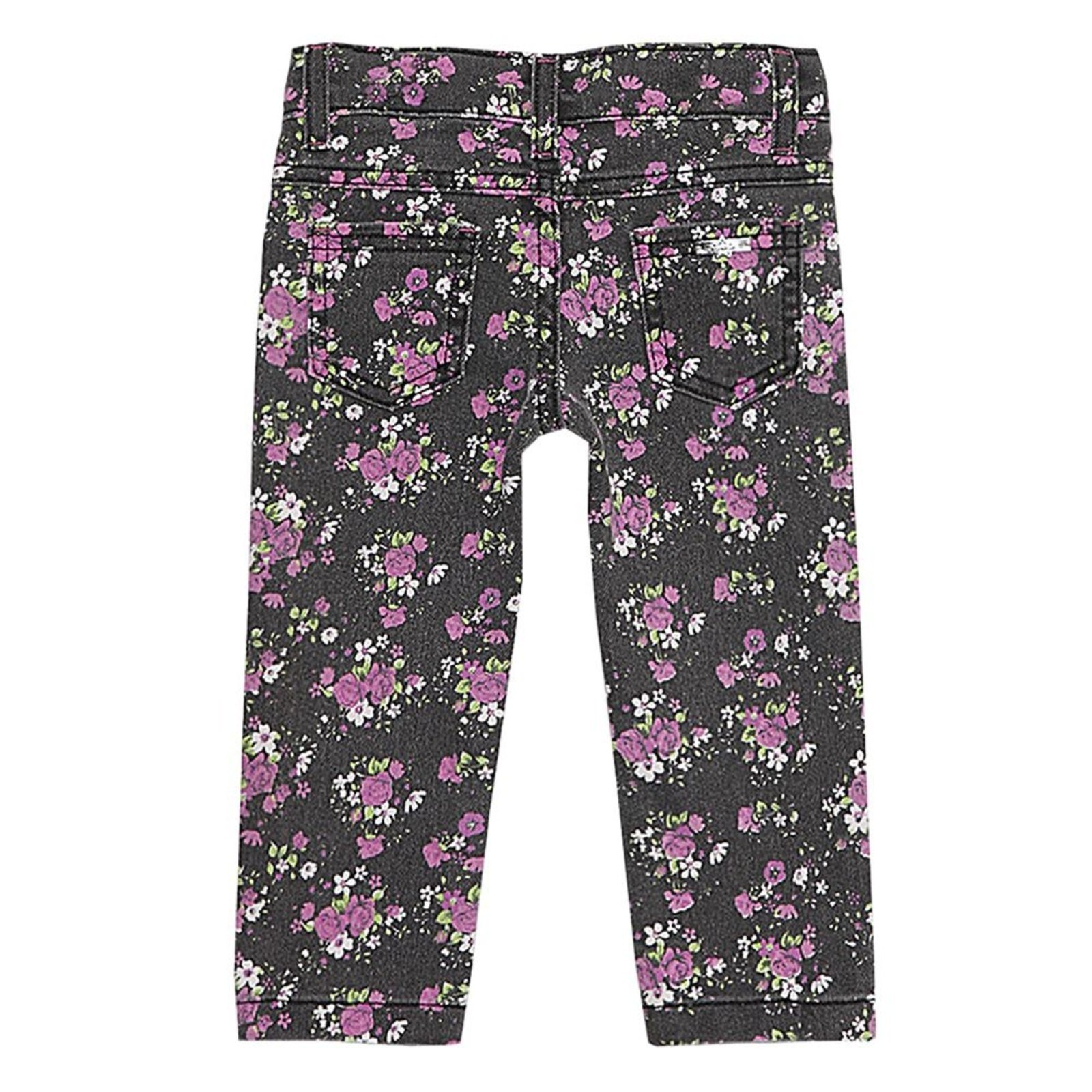 Vista 3 Infantil - Calça Look Jeans Skinny Estampa Floral Popstar preto Popstar preto