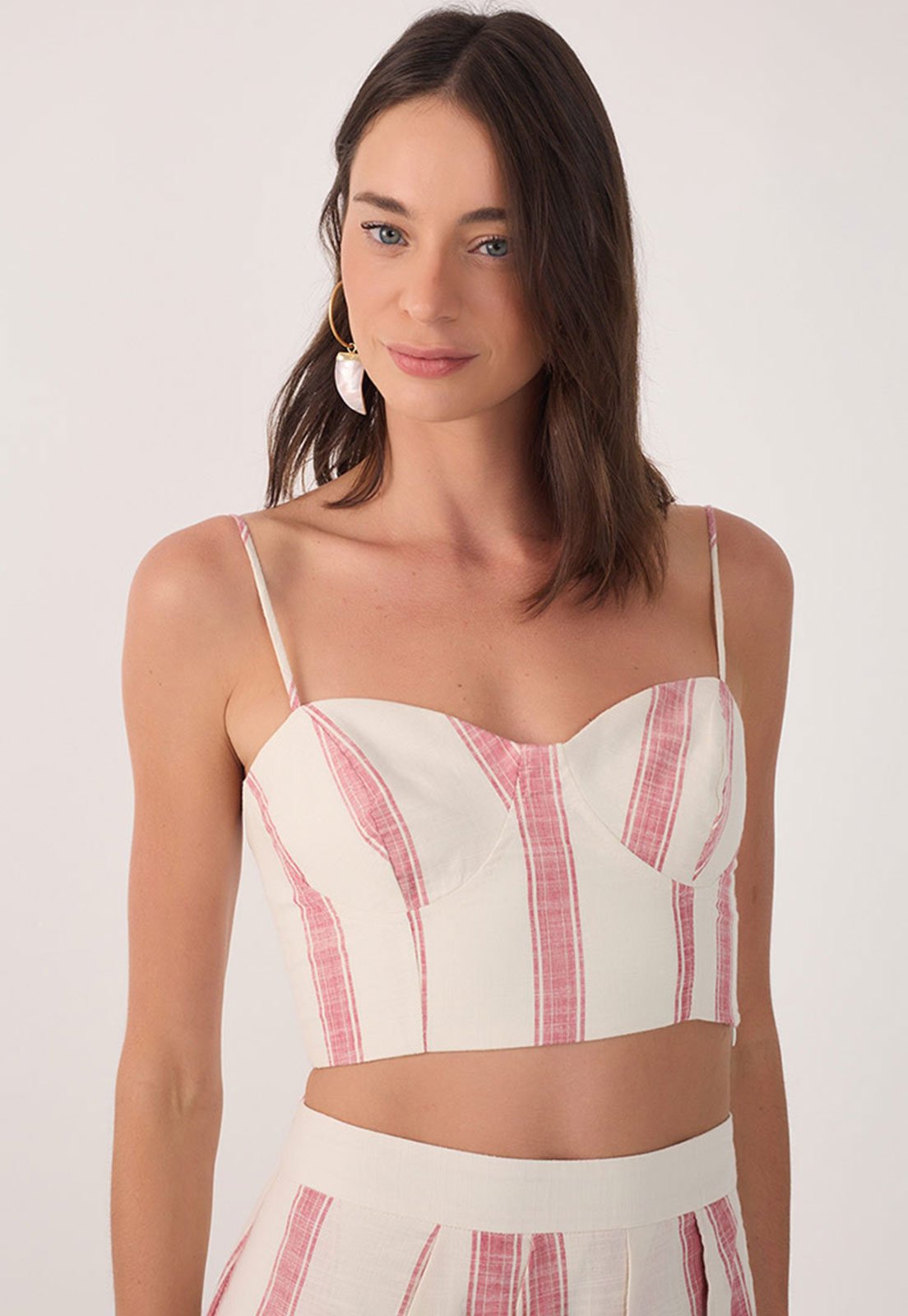 Regata Cropped Dress To Ajustada Listrada Off-White