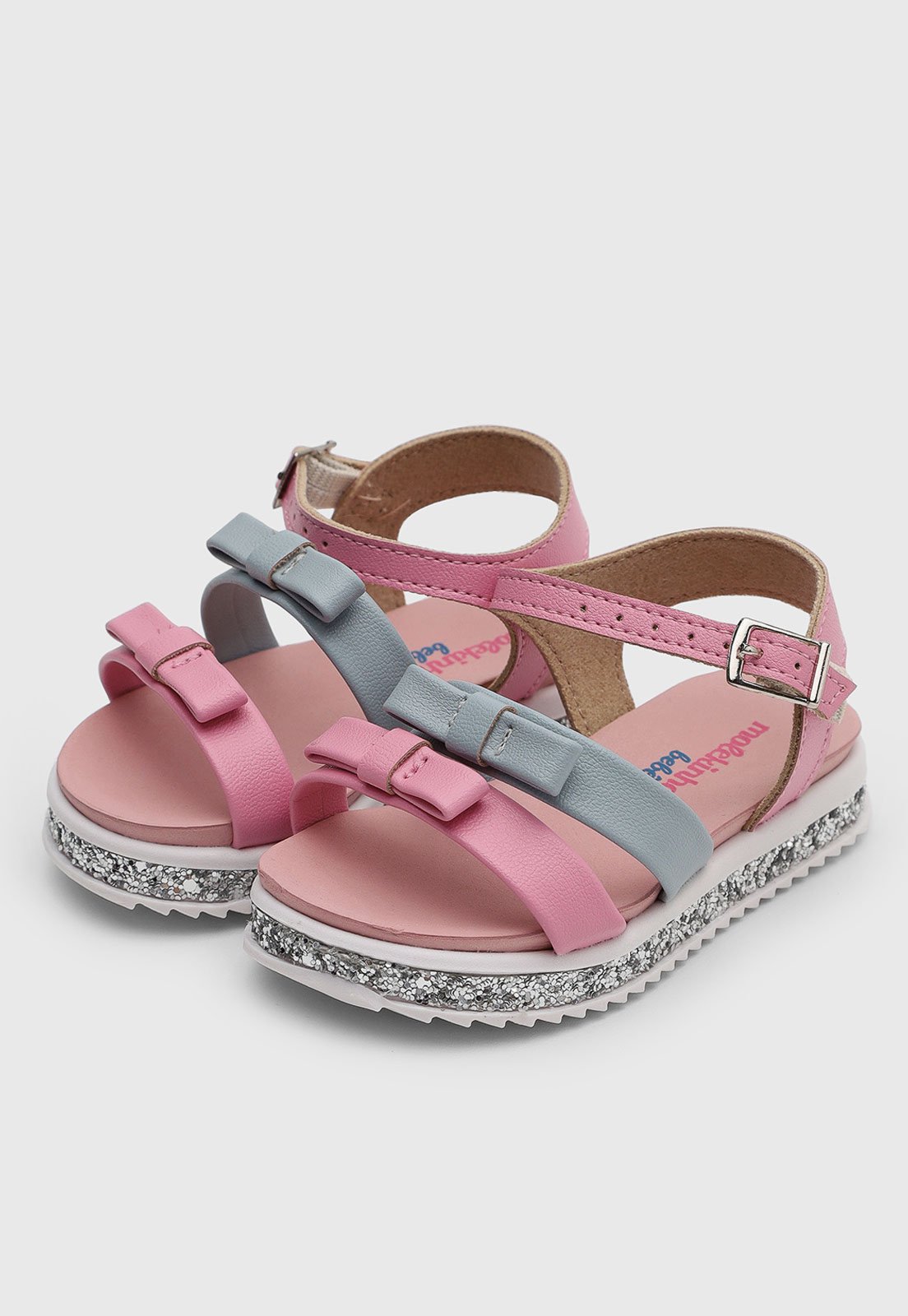 Infantil - Sandália Molekinha Laço Rosa e Azul