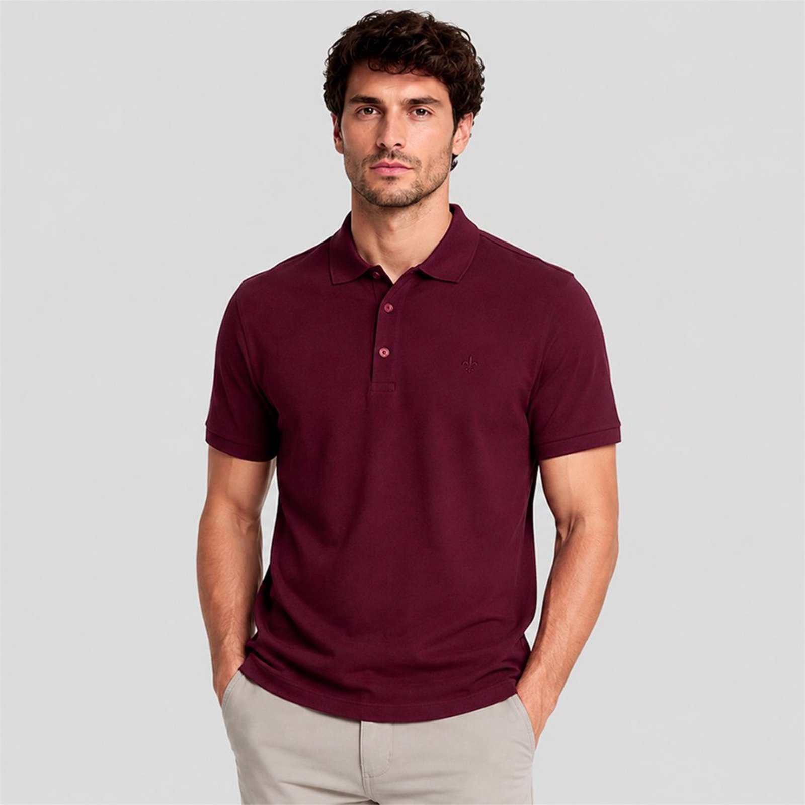 Camisa Polo Dudalina Essential Color In26 Bordô Masculino