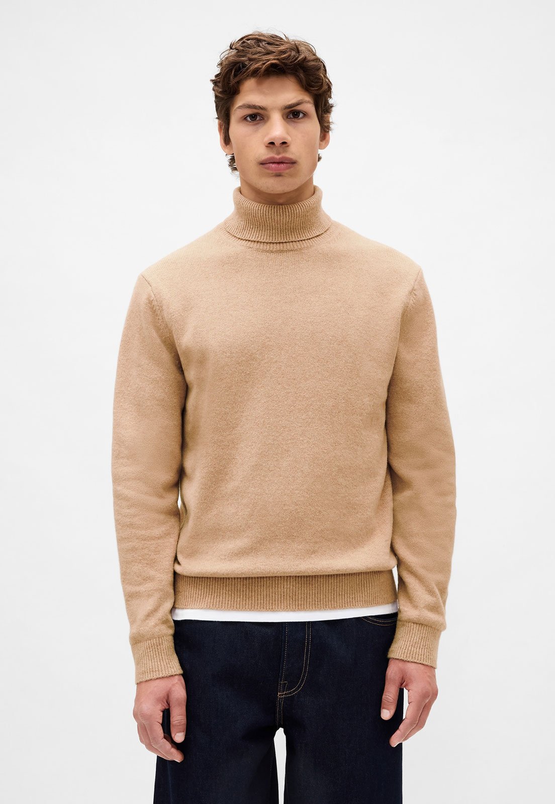 Suéter Masculino GAP Gola Alta Bege