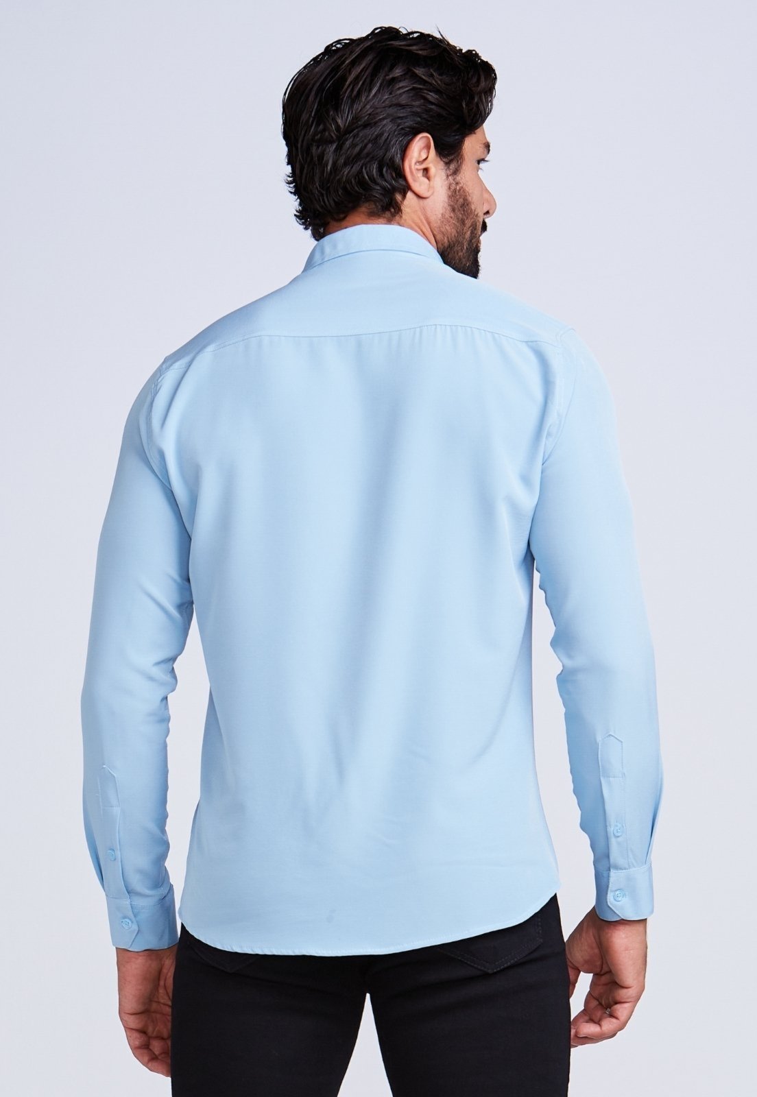 Vista 3 Camisa Social Masculina Daze Modas Manga Longa marrom Daze Modas marrom