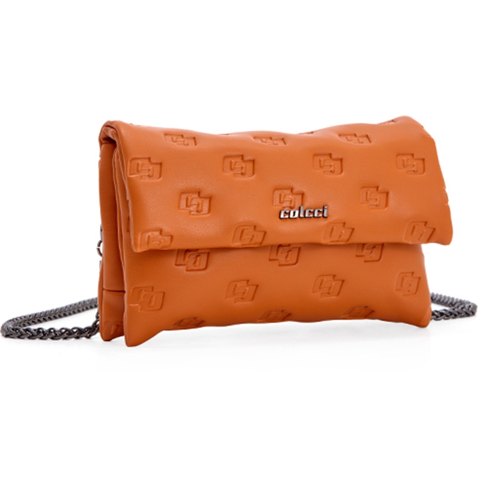 Vista 3 Bolsa Crossbody Colcci Texture Pr25 Feminino laranja laranja