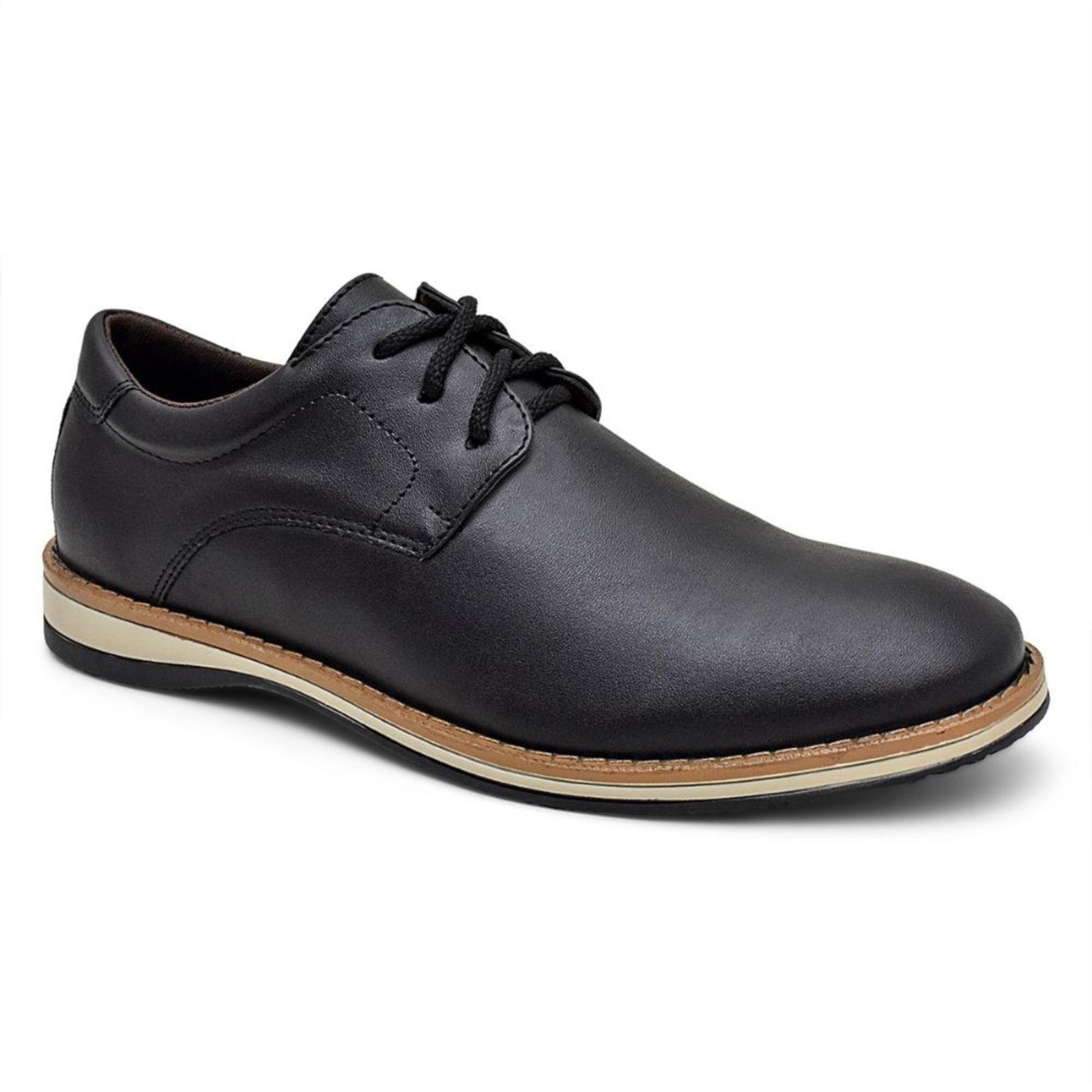 Sapato Masculino Casual Derby Confortável Preto