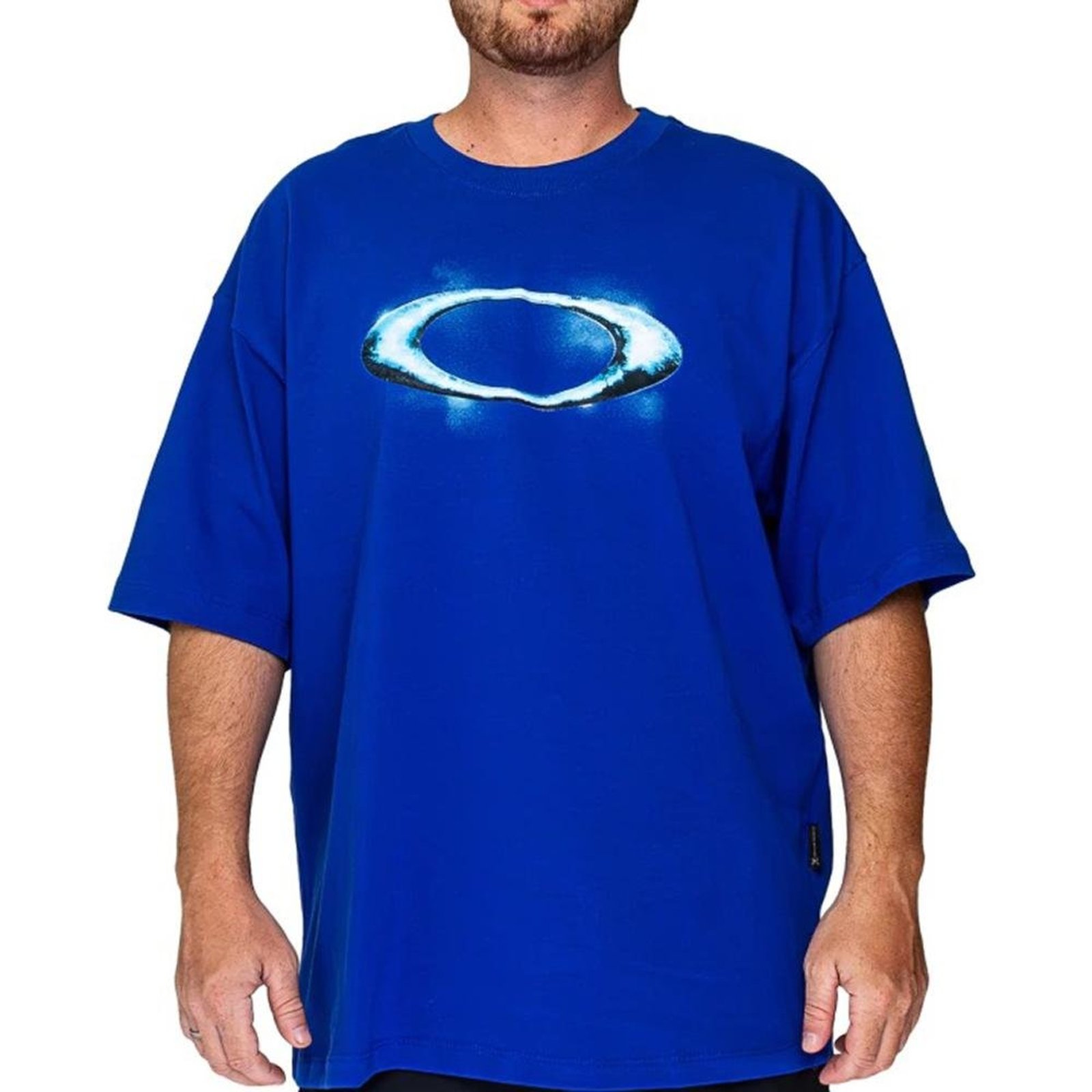 Camiseta Oakley Icy Ellipse SS WT26 Masculina Cristal Blue