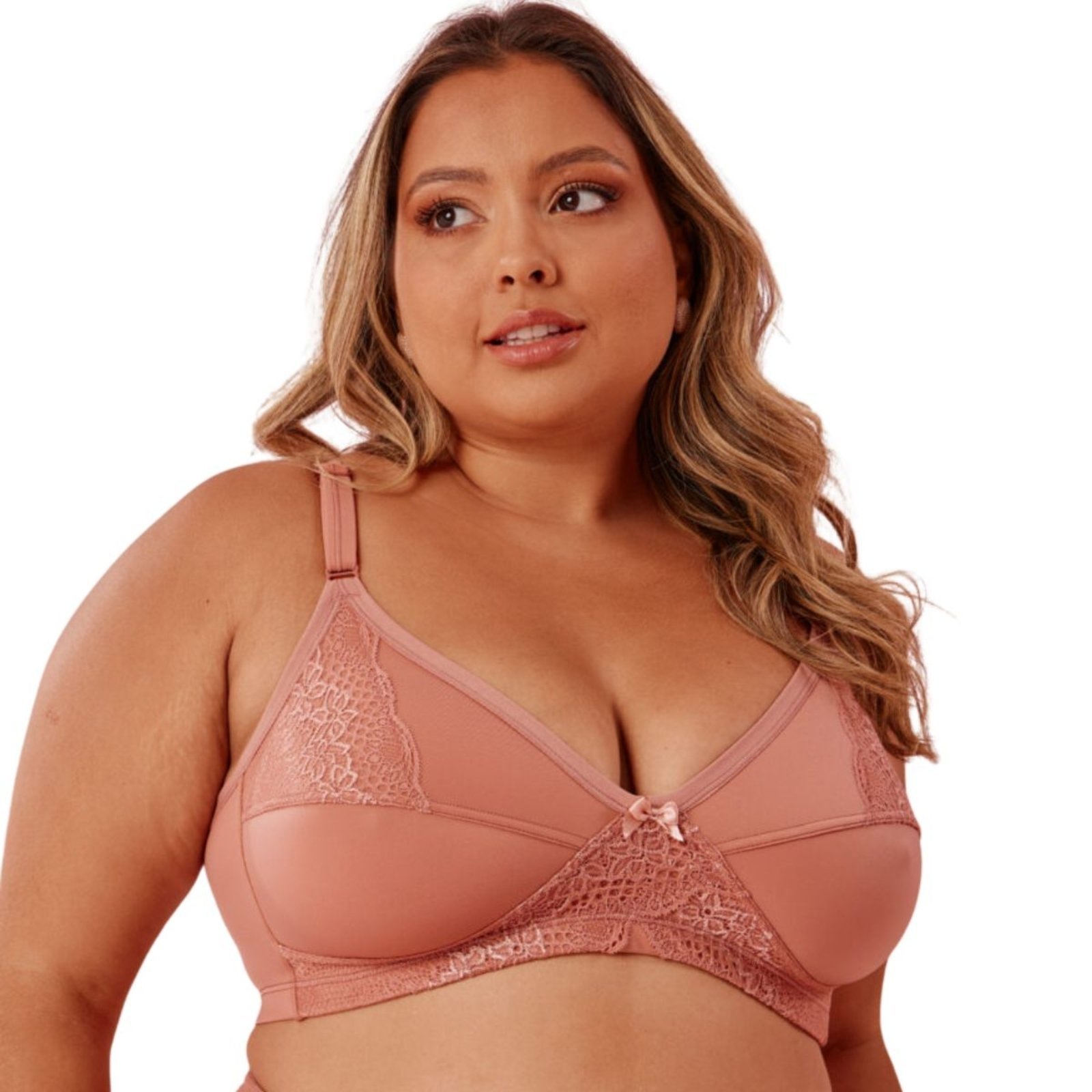 Sutiã Plus Size Sem Bojo Cetinete Com Renda Pretty Paty