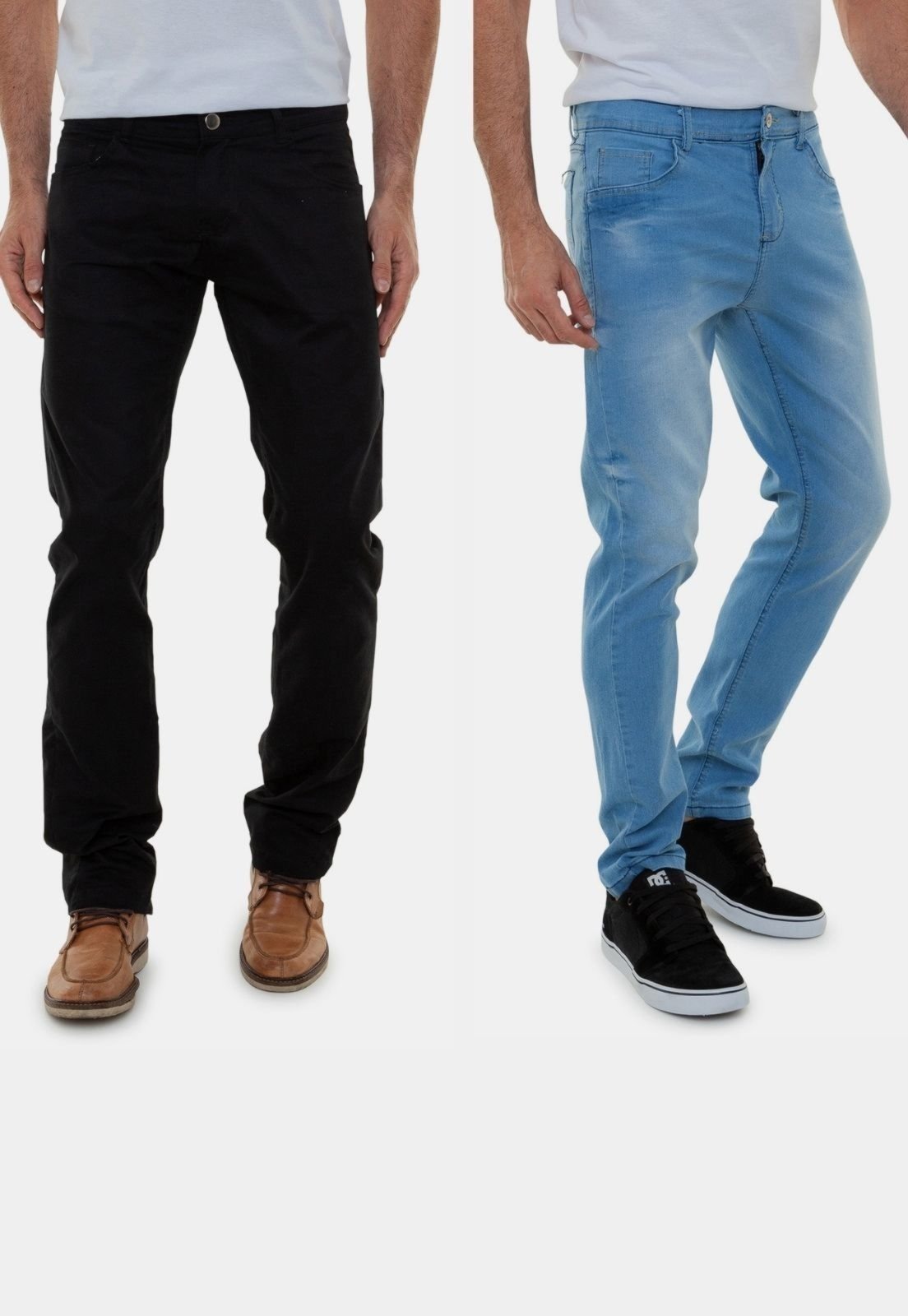 Kit Com 2 Calças Masculinas Jeans Premium Versatti Colômbia preto