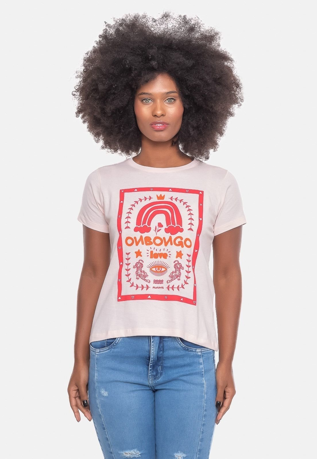 Camiseta Onbongo Feminina Flag Rosa