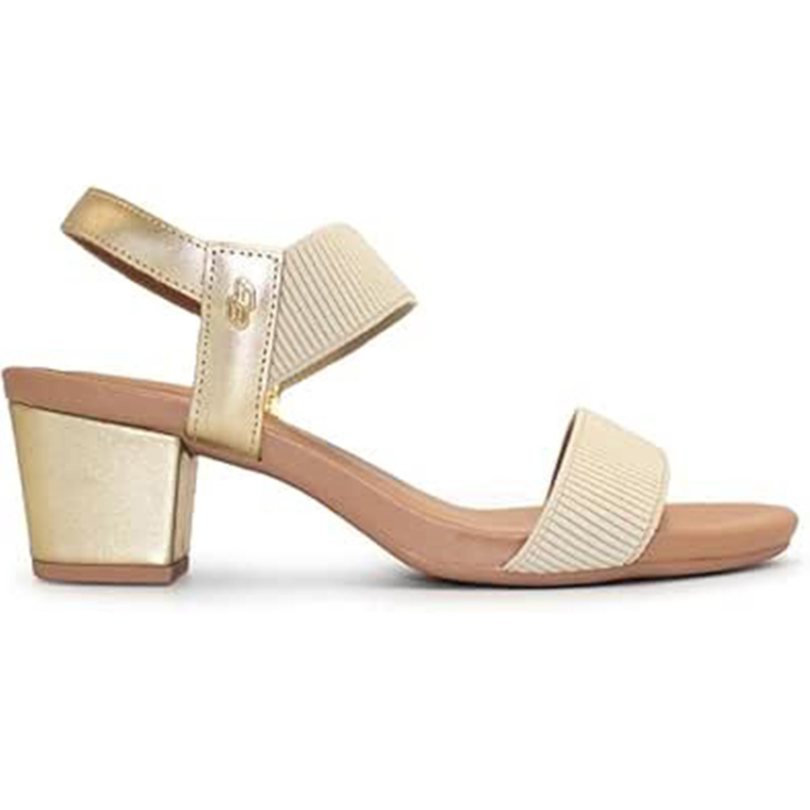 Sandália Salto Bloco Usaflex Elástico Y8204 Conforto Prata Velha