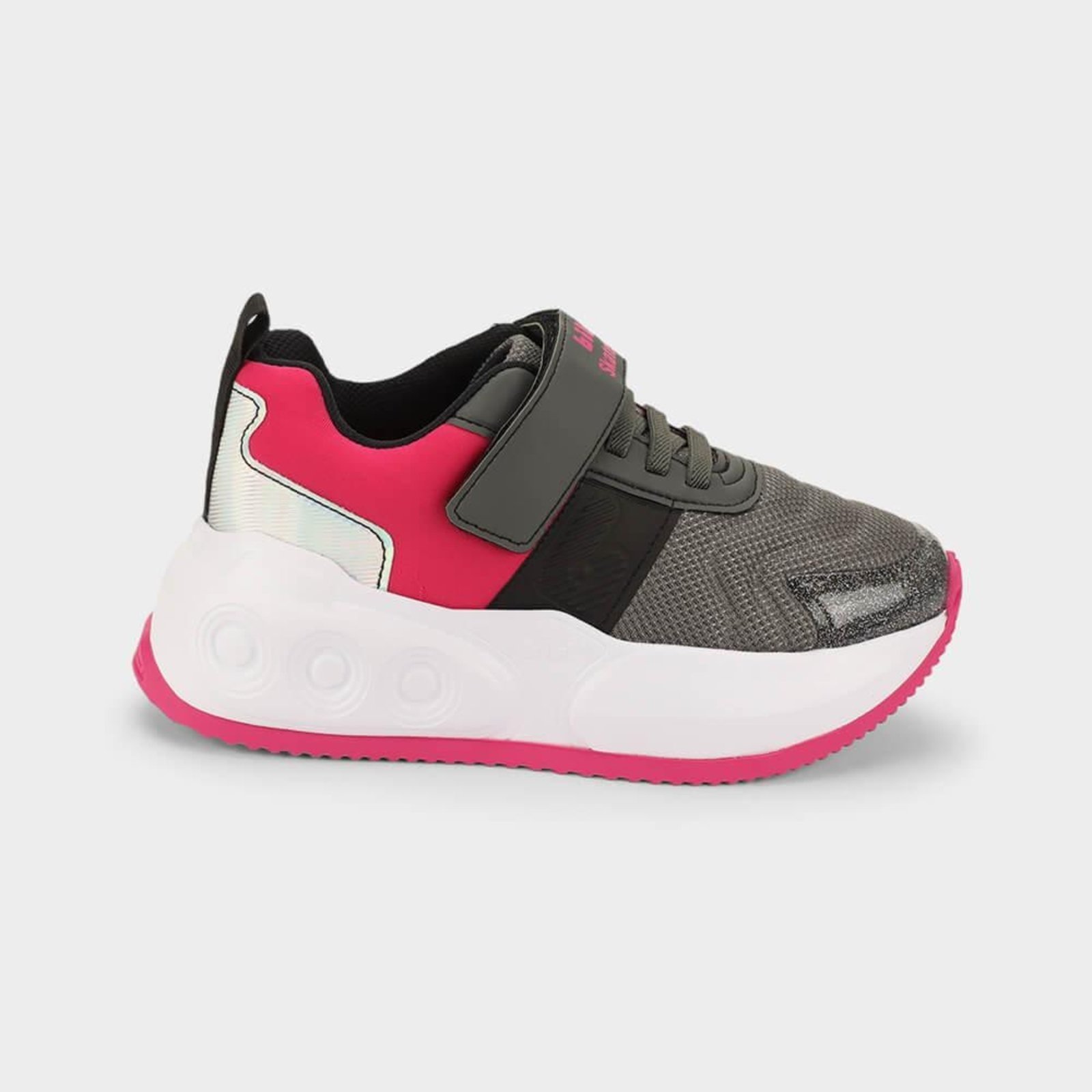 Vista 2 Infantil - Tênis de Rodinhas Bibi Skatenis Cinza e Rosa Calçados Bibi cinza rosa Calçados Bibi cinza rosa