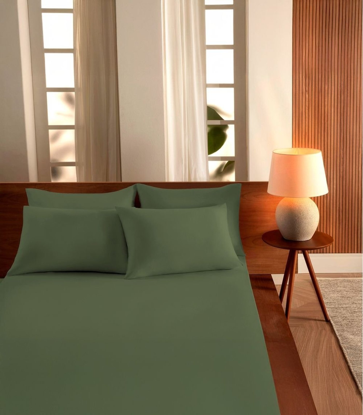 Jogo De Cama King Malha 3 Peças Liso Vivaldi Verde