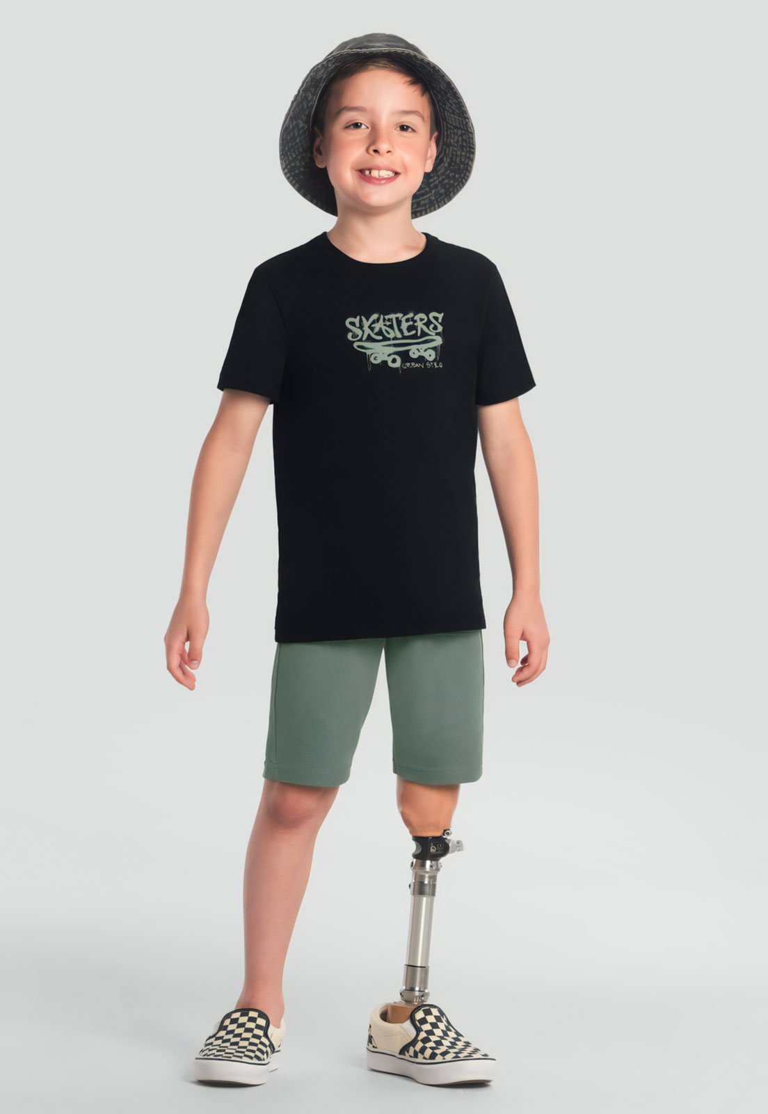 Infantil – Conjunto 2pçs Manga Curta Brandili Full Print Preto