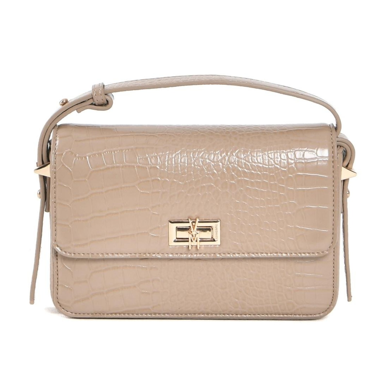 Bolsa Shoulder Via Marte Croco Feminina Bege