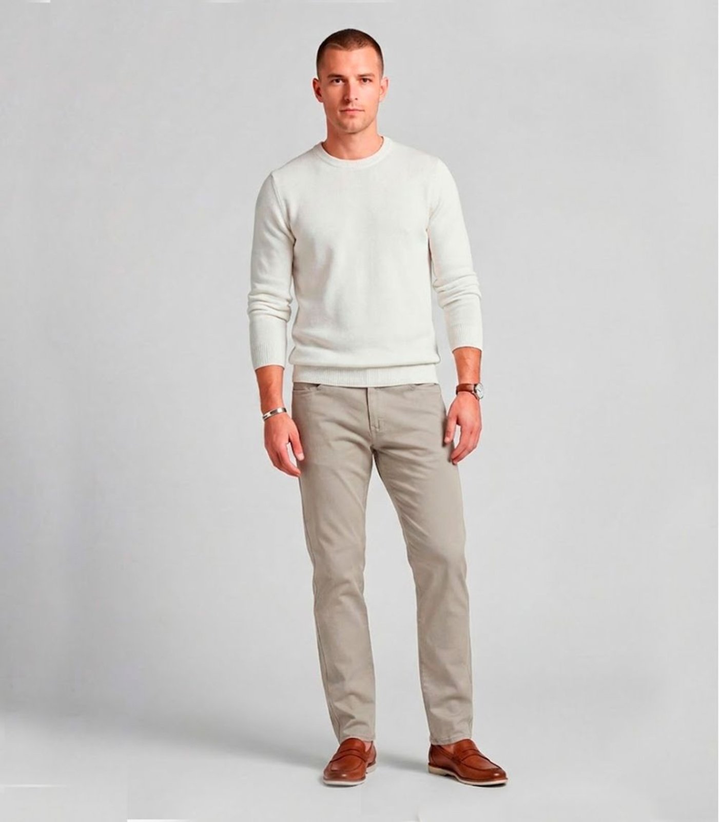 Calça Masculina Em Sarja Com Bolsos Sea Surf Bege