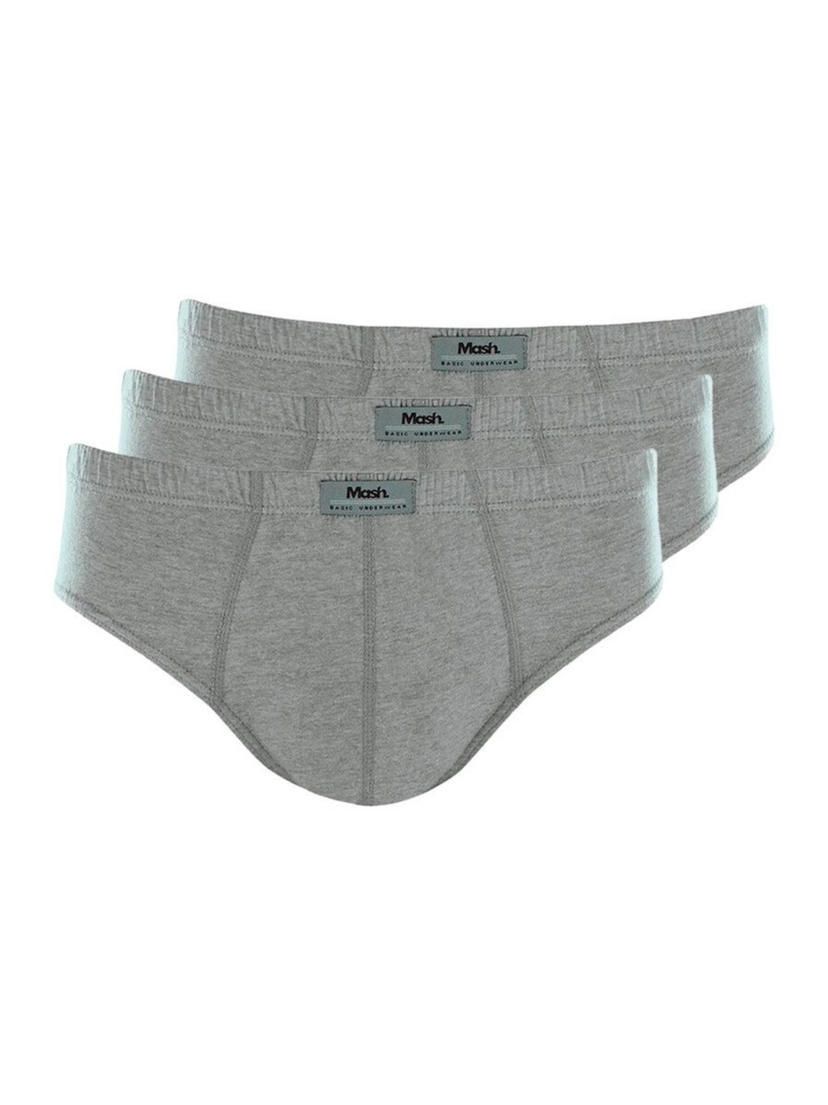Kit com 3 Cuecas Slip Mash 074.58 Cinza