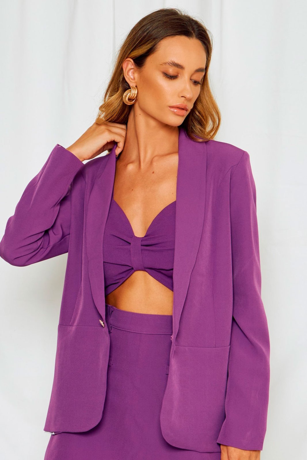 Vista 2 Blazer Vanibele Alfaiataria Violeta roxo violeta Vanibele roxo violeta