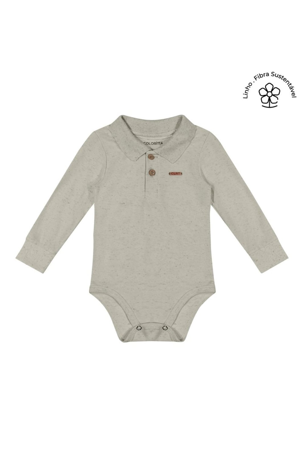 Infantil - Body Polo Menino Manga Longa Colorittá Cinza