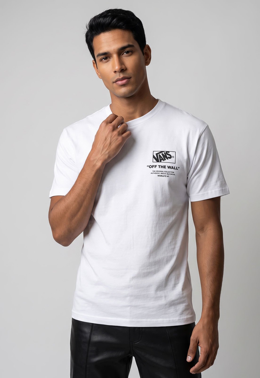 Camiseta Masculina Vans Stacked Hi SS Tee Branca