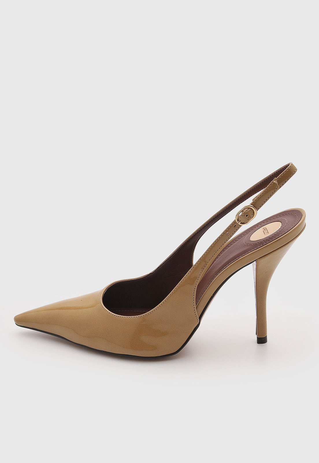 Scarpin Feminino Arezzo Couro Bico Fino Salto Alto Caramelo