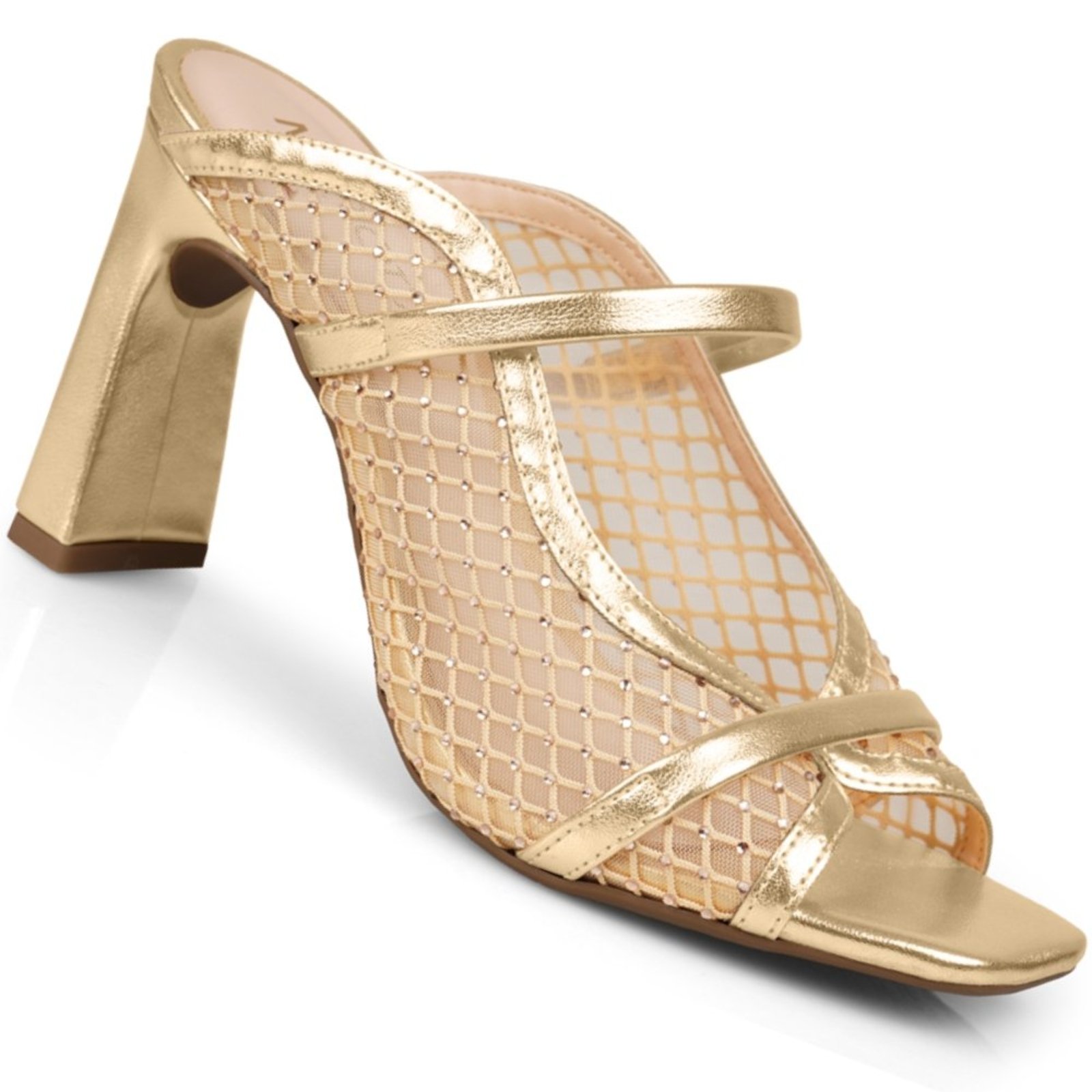Tamanco Mariotta Salto Alto Tela Glam 30210-03 Feminino