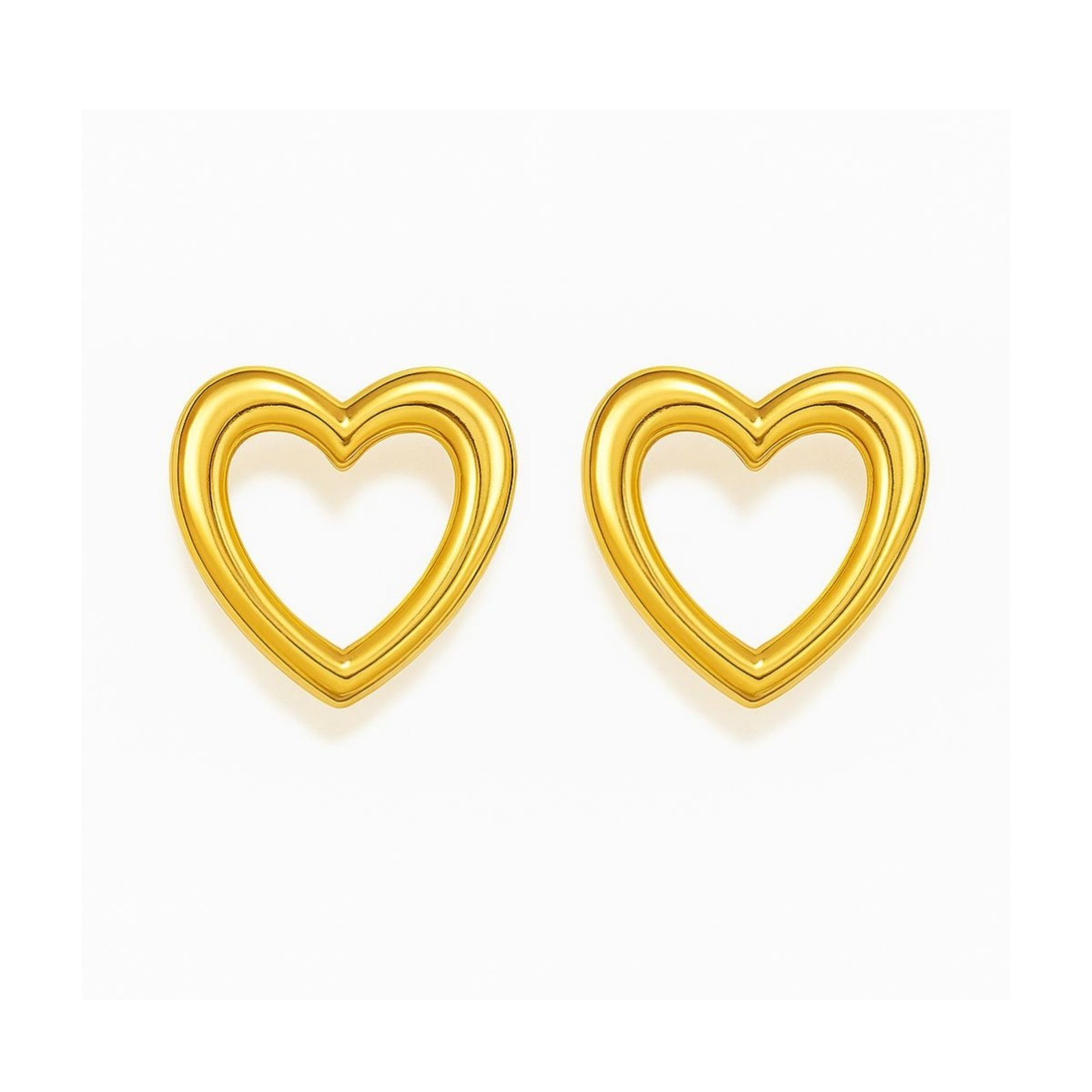 Brinco Argola Coração Banhada a Ouro