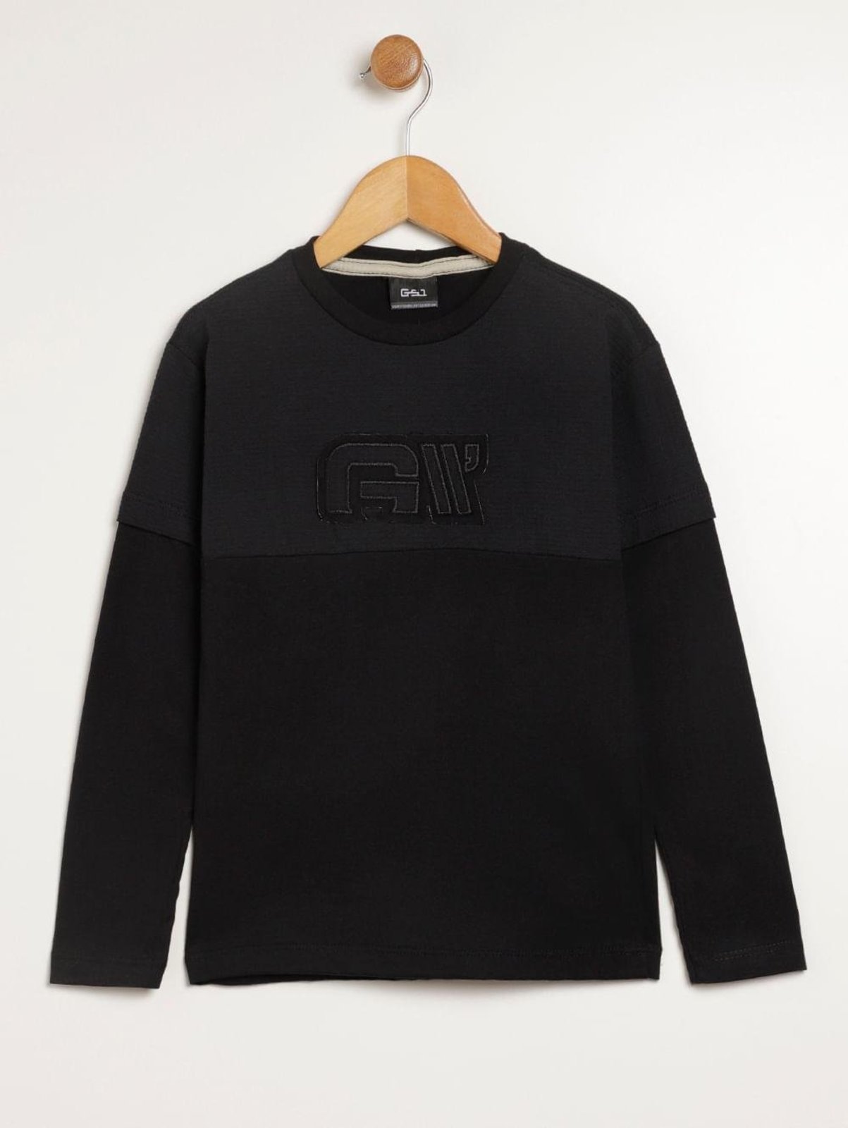 Infantil - Camiseta Manga Longa Para Menino - PRETO