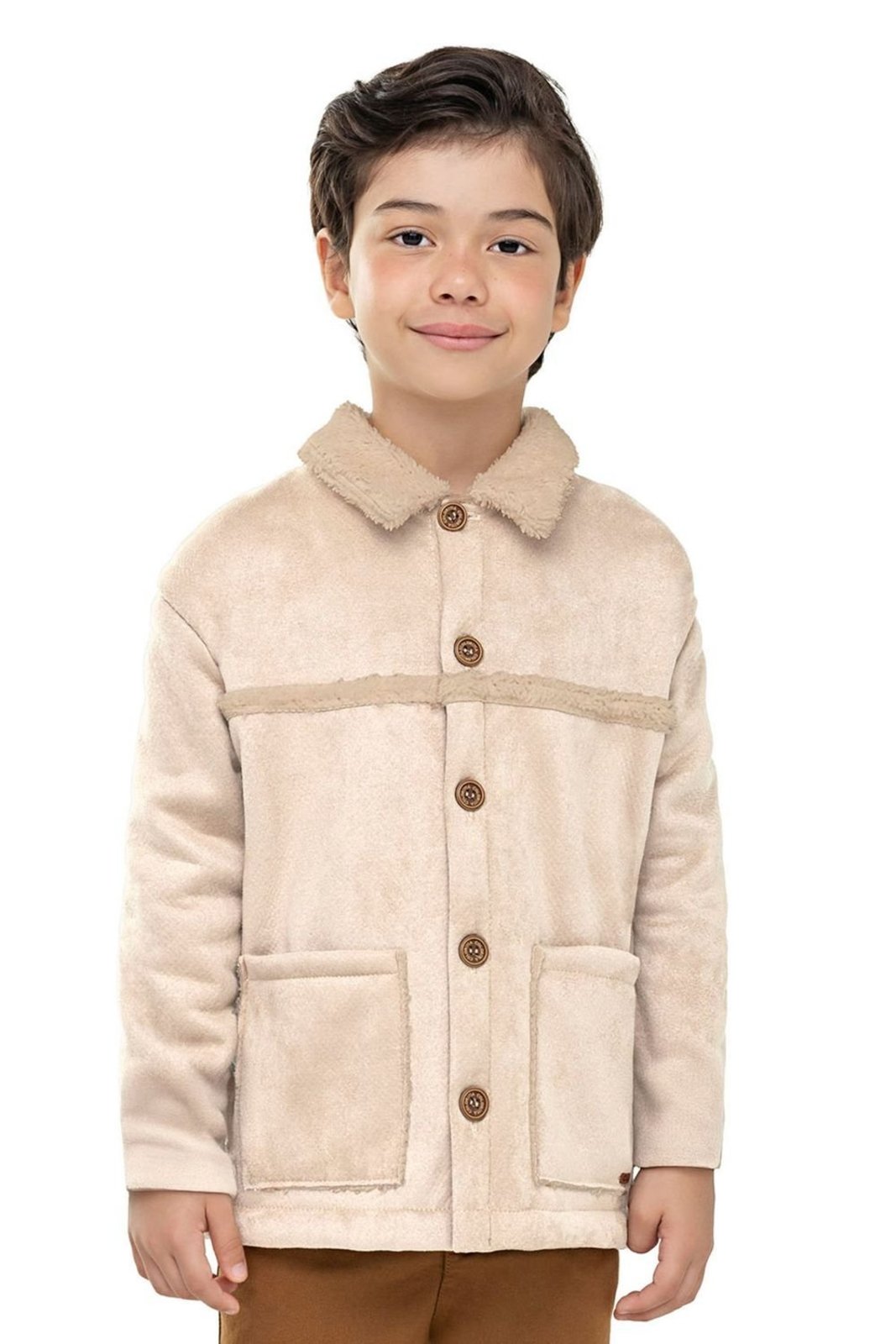 Infantil - Jaqueta Menino Peluciado Suede Colorittá Bege