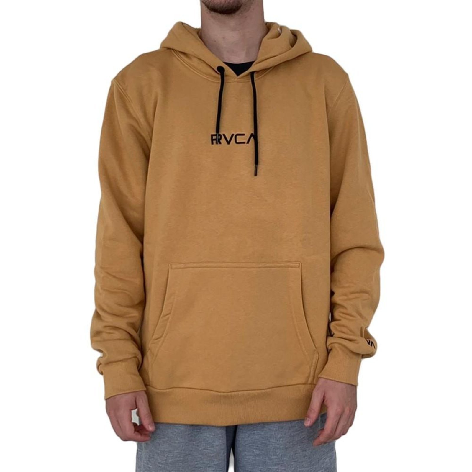 Moletom RVCA Canguru Tonally WT23 Masculino Amarelo Escuro
