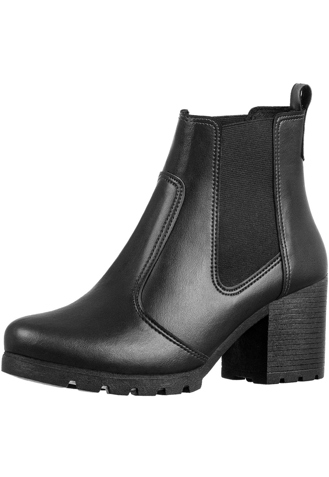 Bota Chelsea GiGiL Salto Médio Tratorado Preto