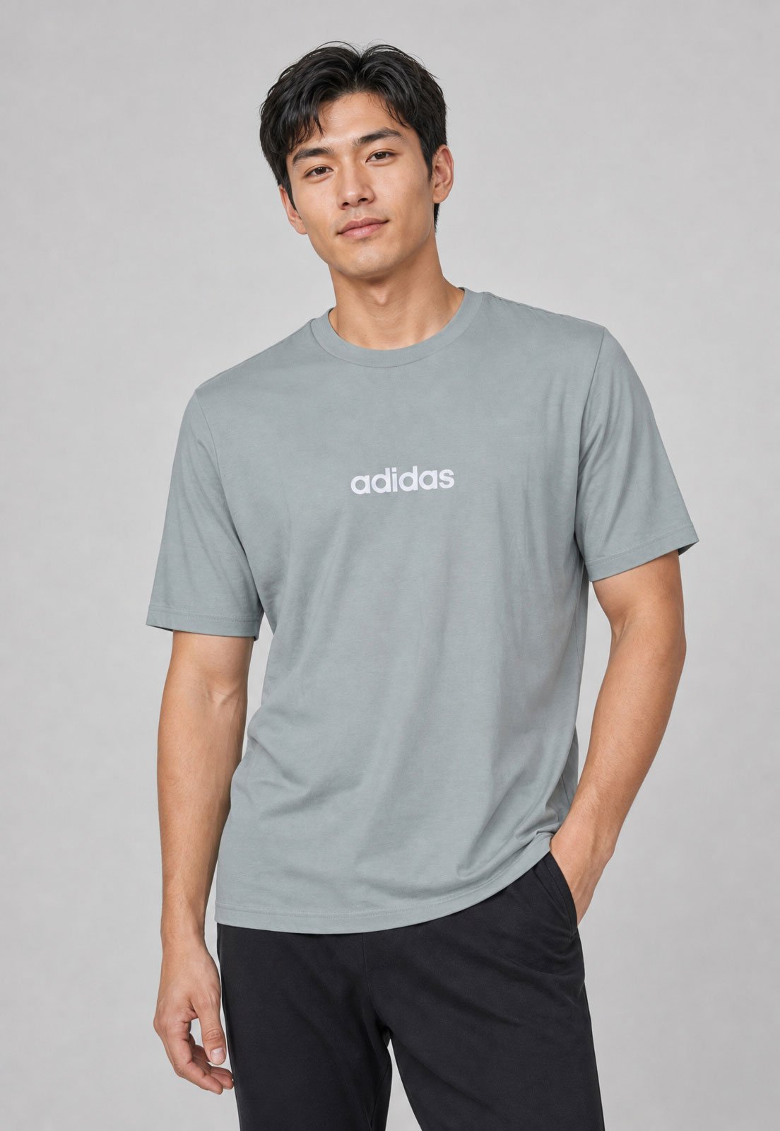Camiseta Masculina adidas Sportswear Logo Linear Verde