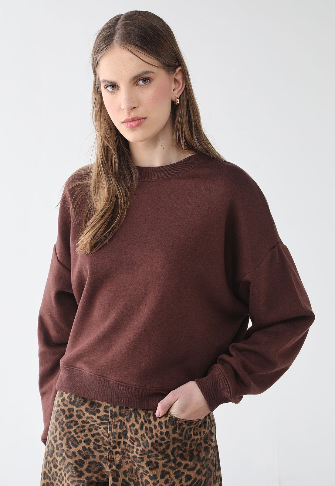 Blusa de Moletom Feminina GAP Marrom