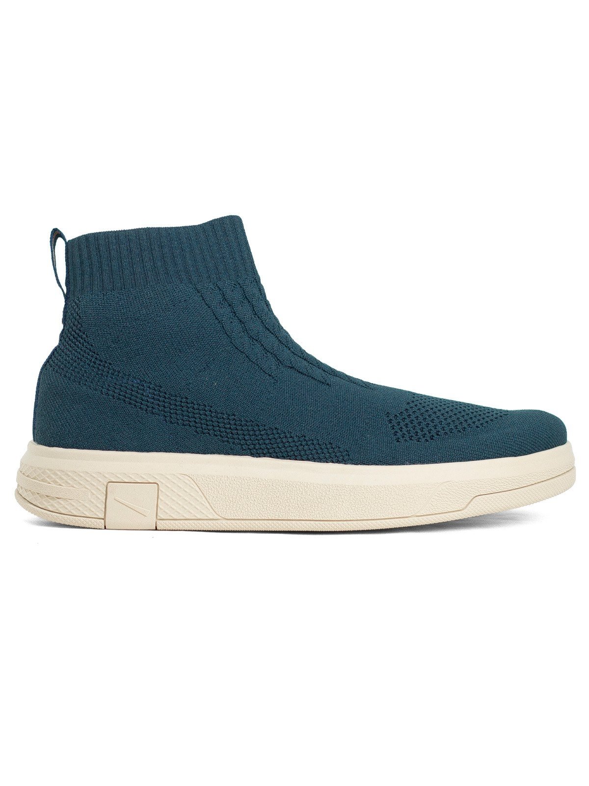 Tênis Bota Masculina Ferracini Knit Dream Confortável Cano Alto Calce Fácil Elástico Petróleo Azul