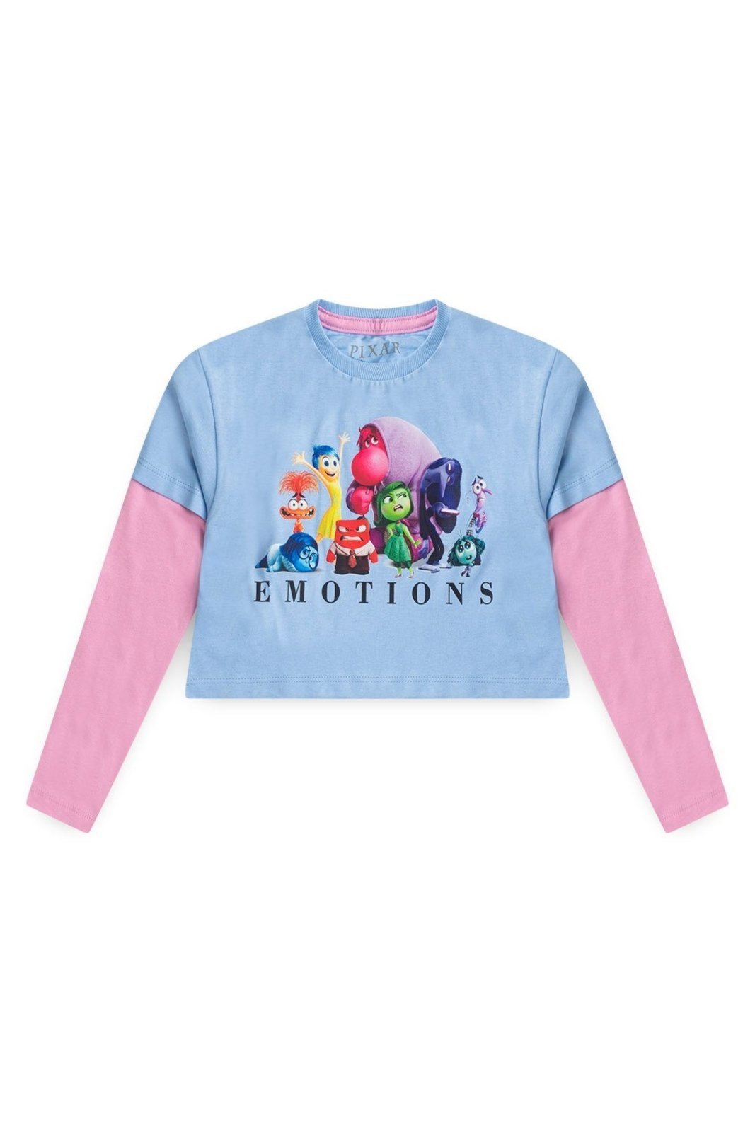 Infantil – Blusa Disney Box Manga Longa Divertida Mente Azul