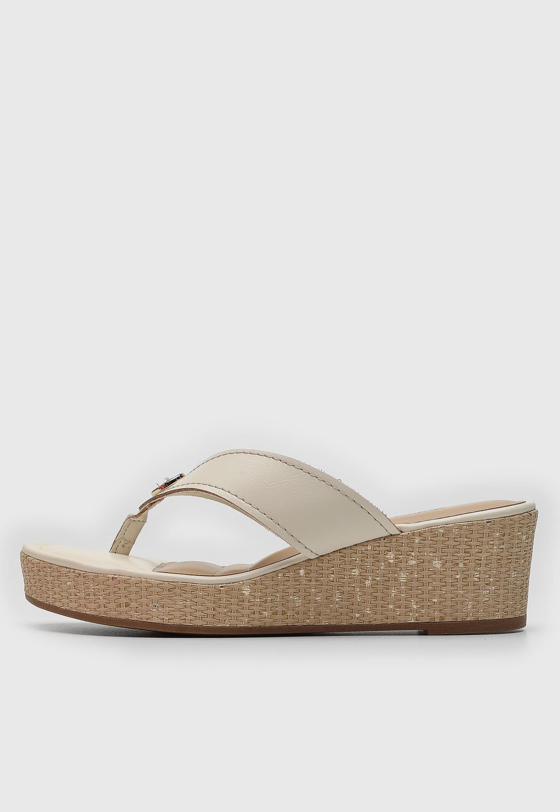 Sandália Feminina Dakota Anabela Palha Off-White
