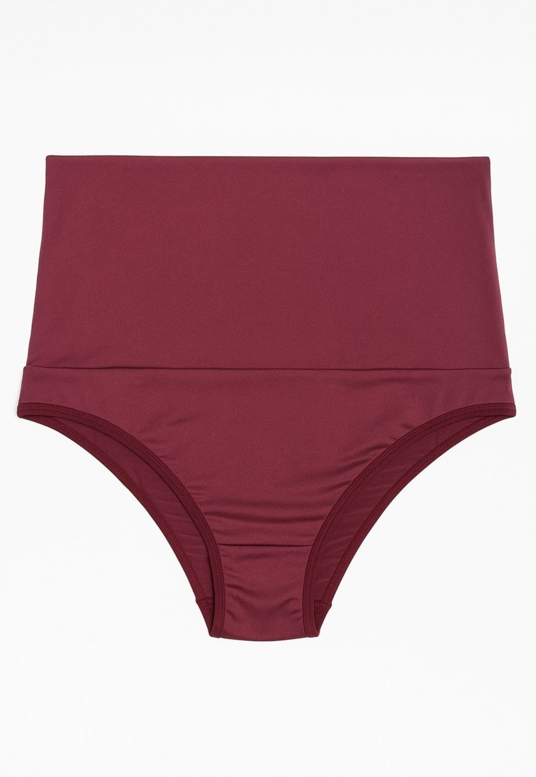Cinta Serra e Mar Modas Alta Suplex Compressão Cós Duplo Feminina Pós-Parto Não Enrola 15 cm Vinho