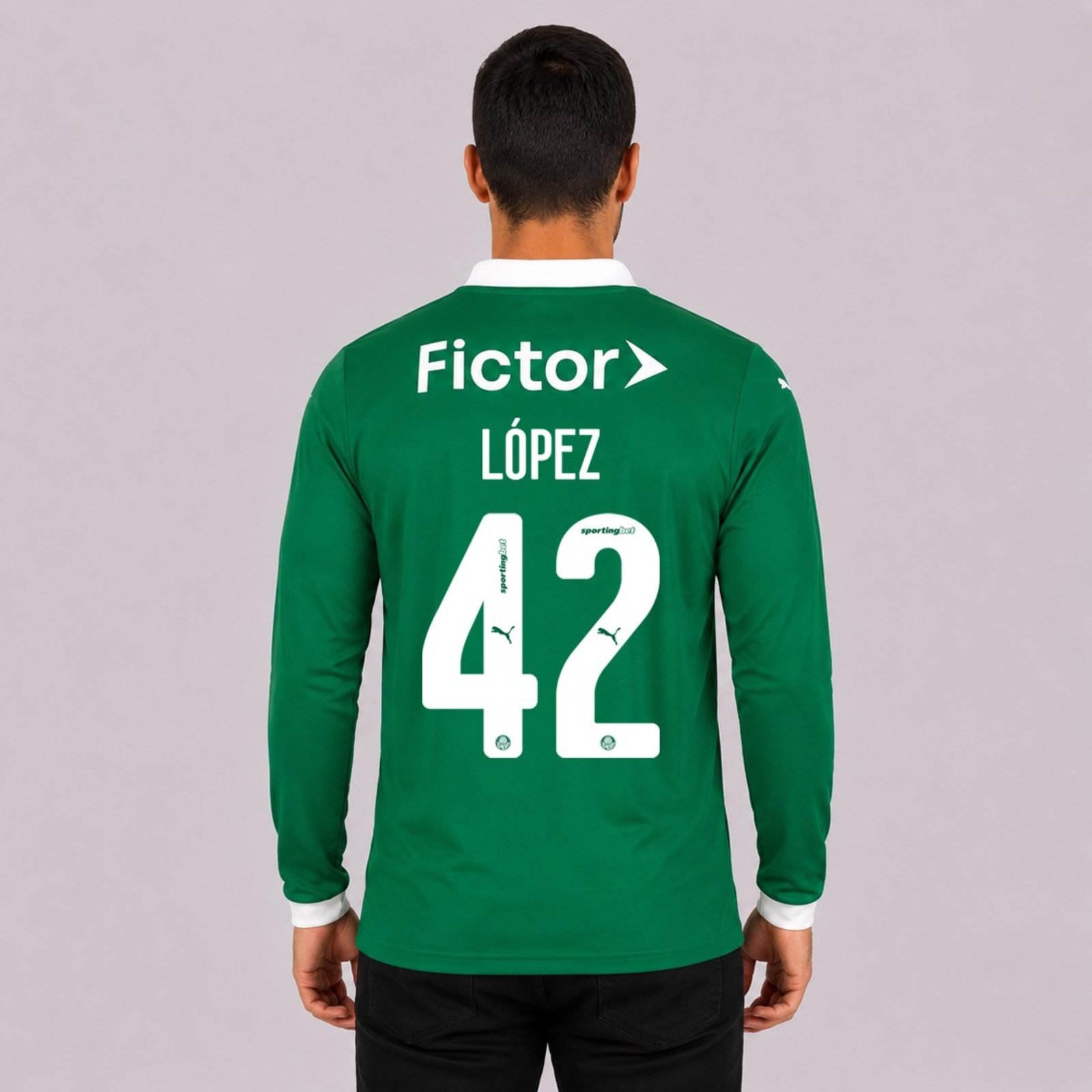 Camisa Puma Palmeiras I 2025 Manga Longa Com Patrocínio Verde 42 López