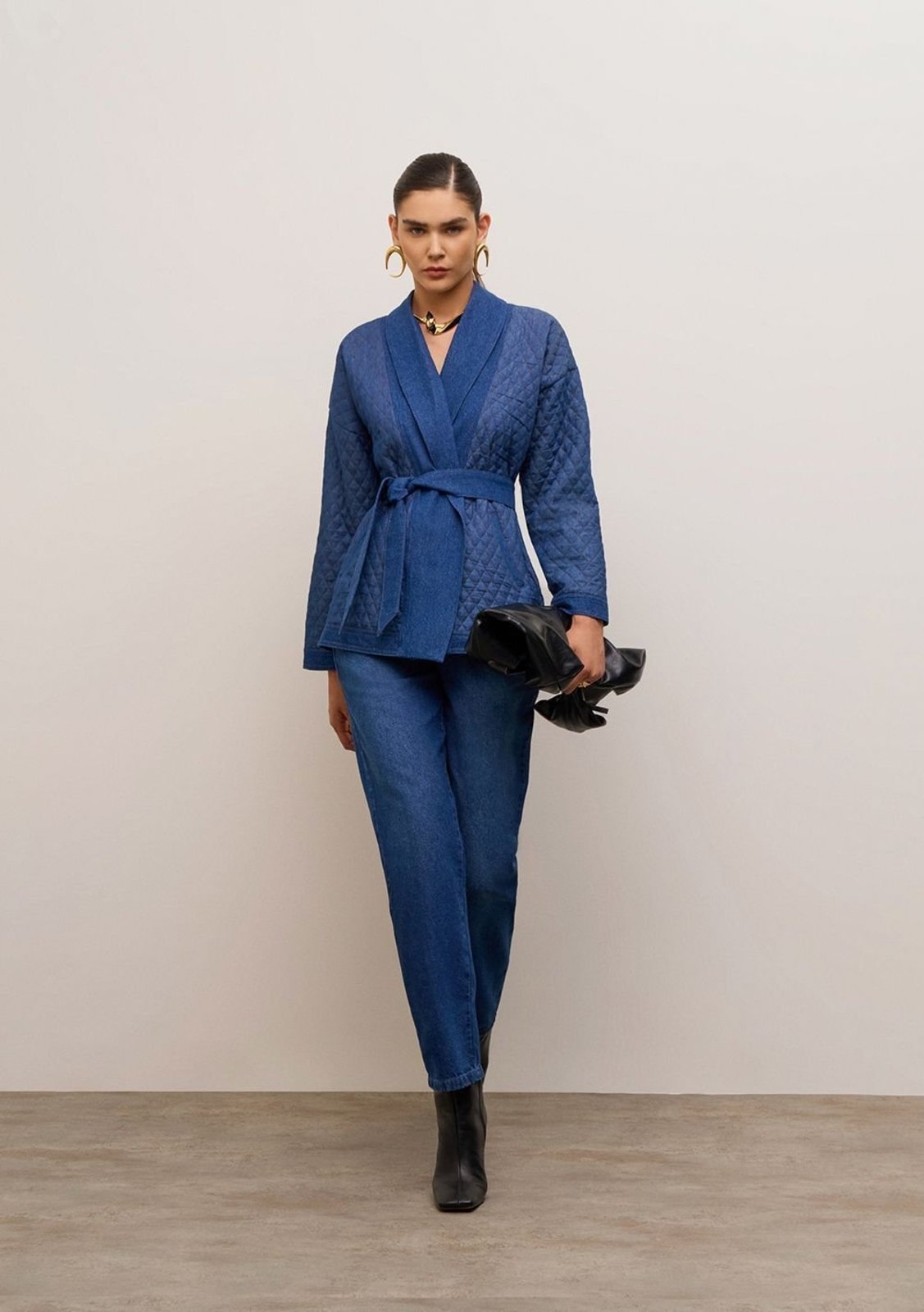 Calça Iódice Reta Média - Azul