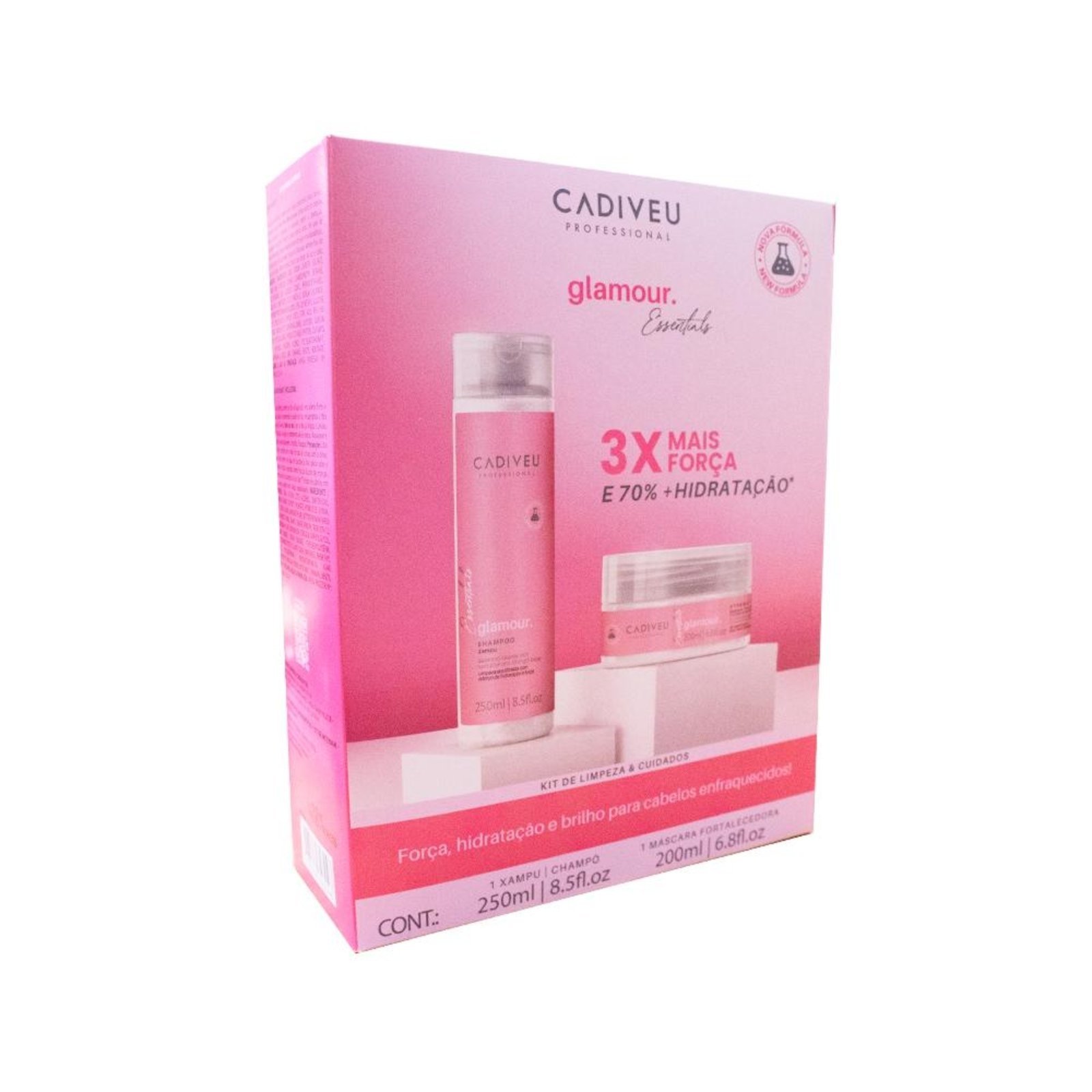 Kit Cadiveu Professional Essentials Glamour Sh 250Ml+Másc 200Ml