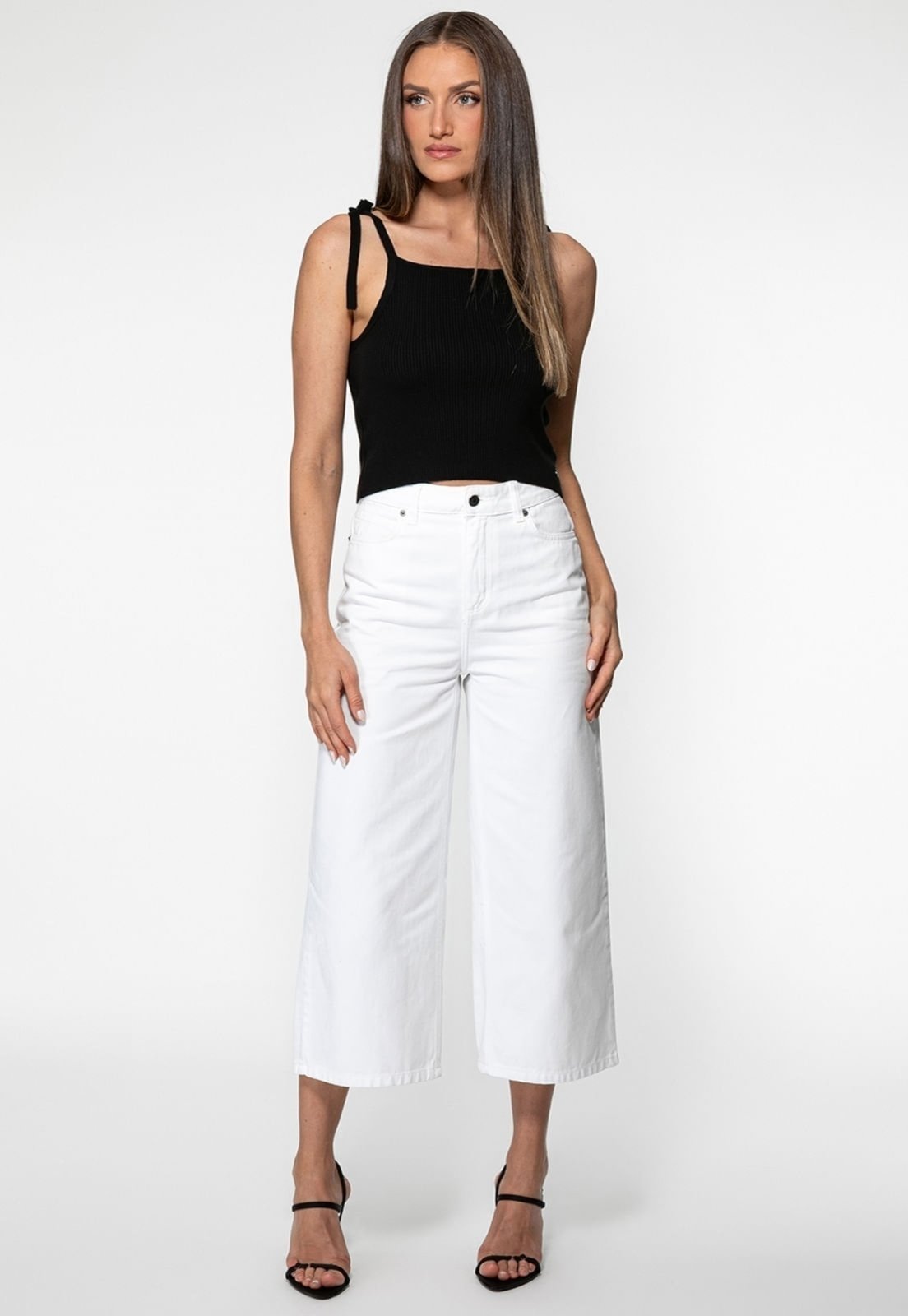 Regata Guess Canelada Alça Laço Preto