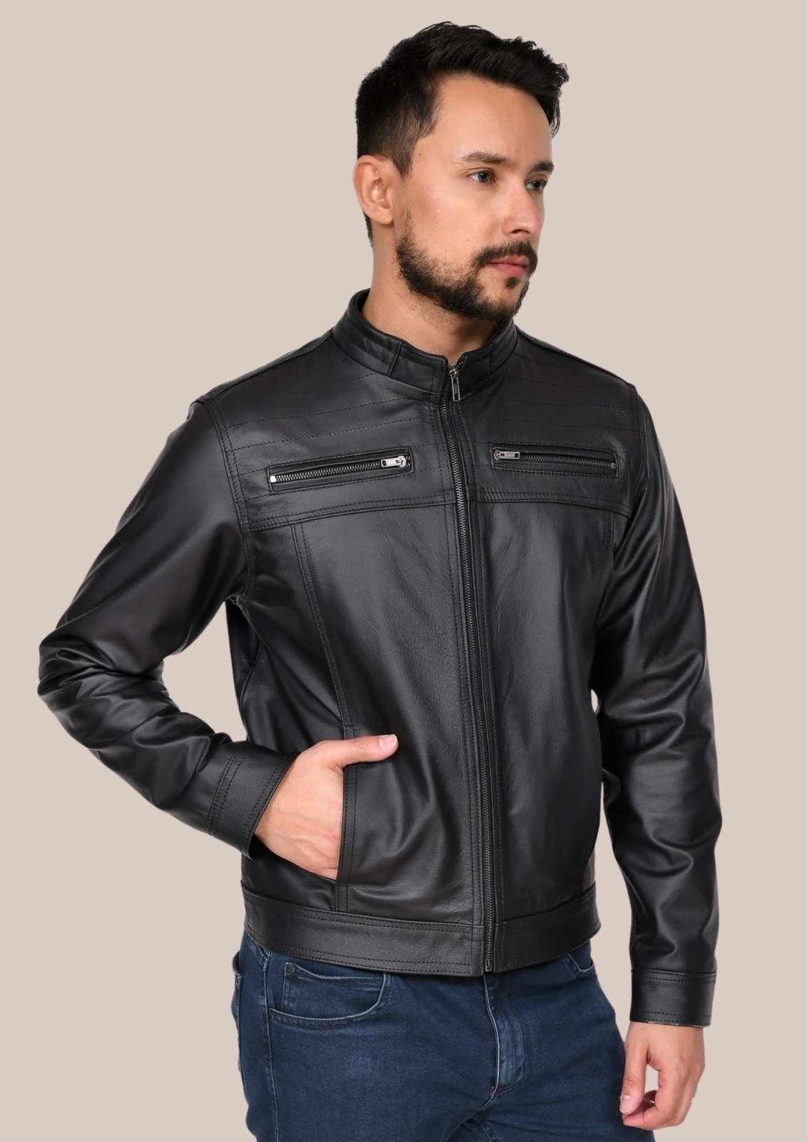 Jaqueta de Couro Aspen Preto