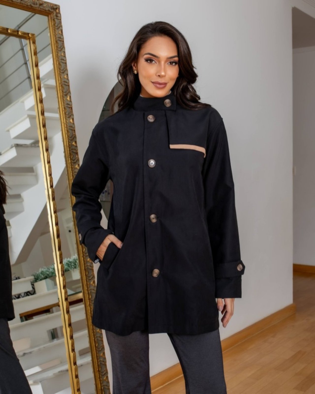 Trench coat Silvia preto