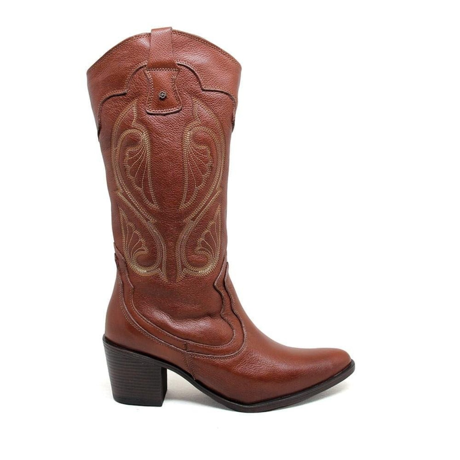 Bota Feminina NWE001 Couro Mogno Incolor