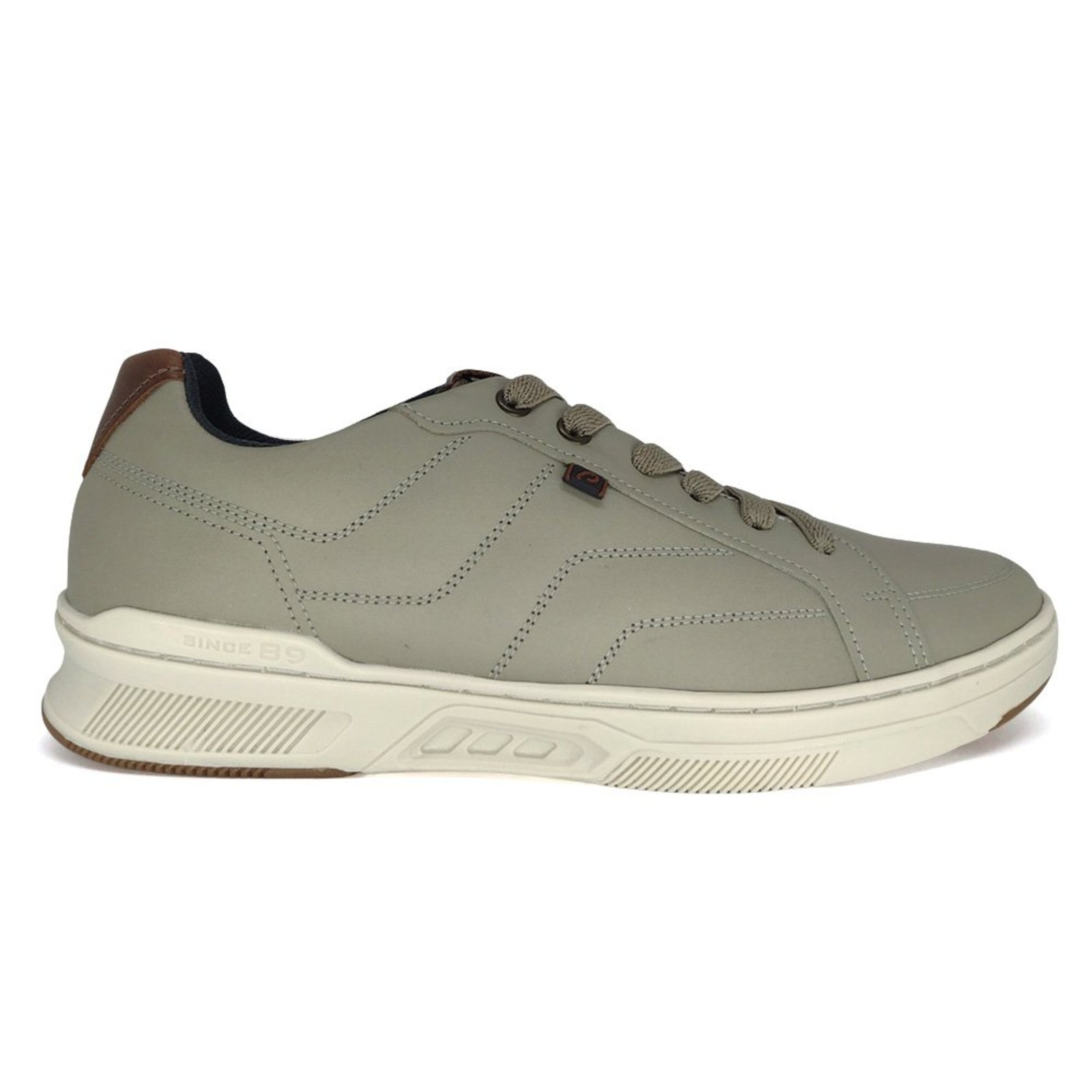 Sapatênis Pegada Masculino Couro Amortech Calce Fácil 110607 Cinza