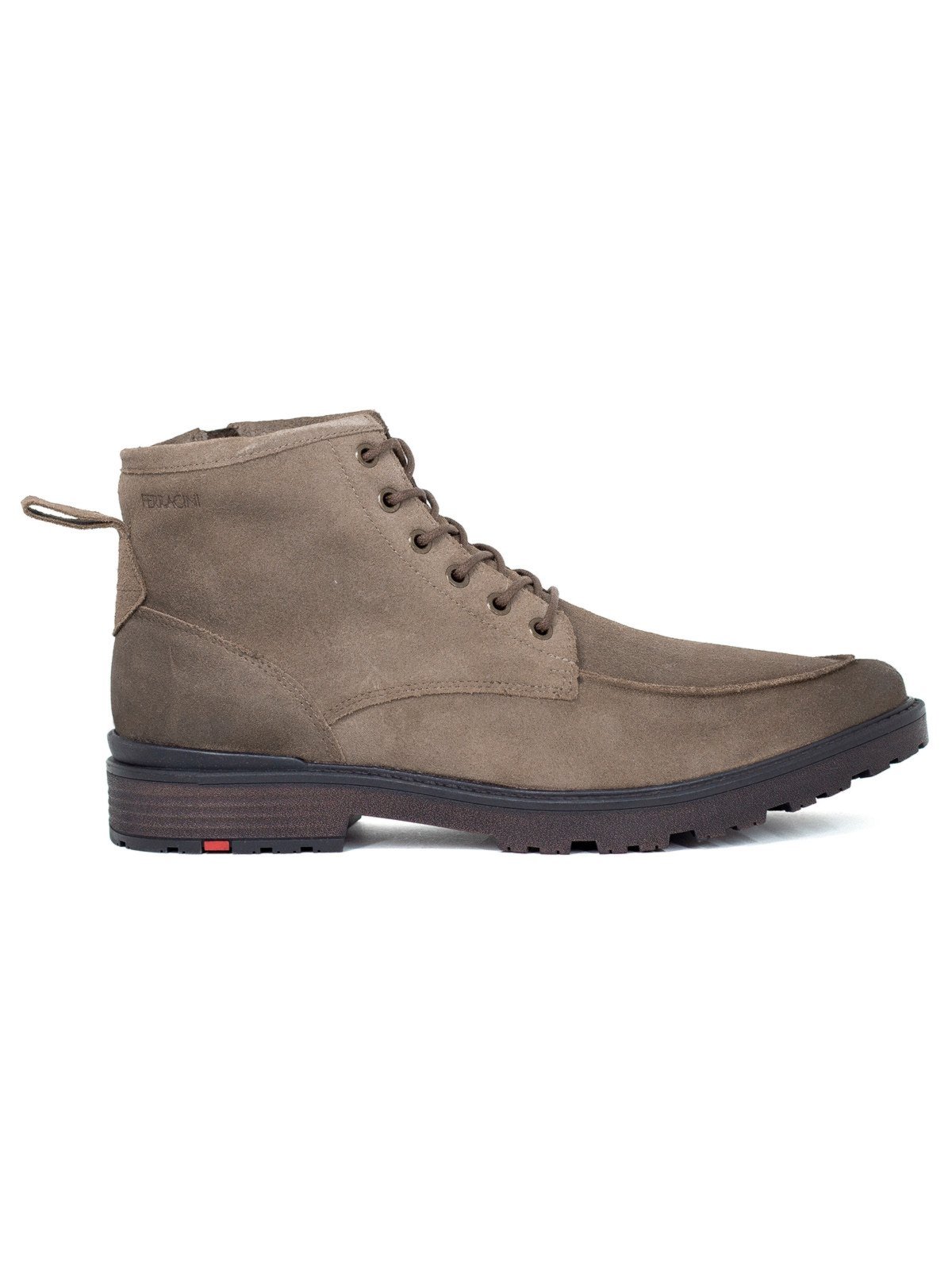 Bota Masculina Ferracini 24h Casual Atenas Couro Legítimo Cano Médio Tratorado Marrom Chocolate