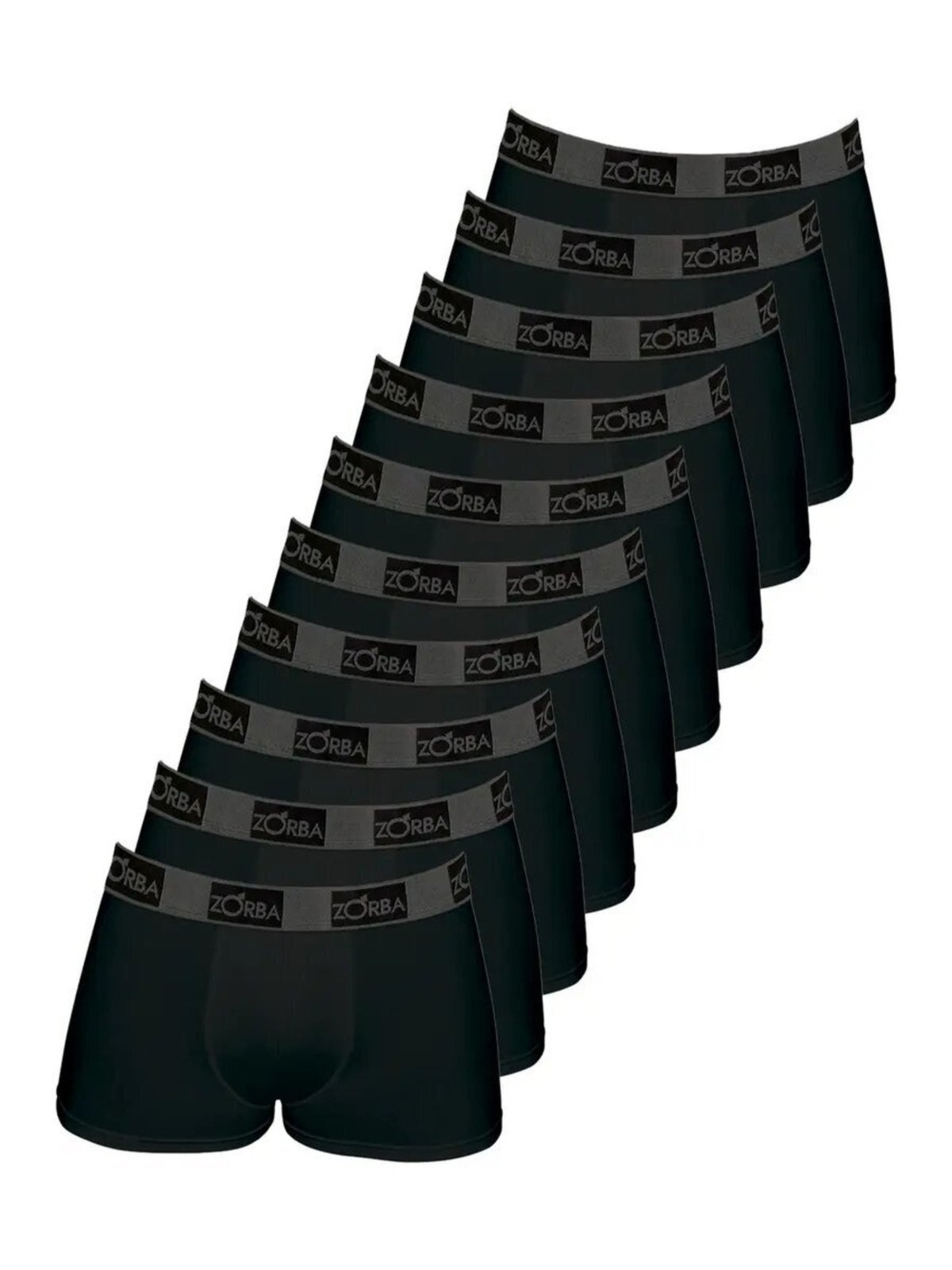 Kit com 10 Cuecas Boxer Zorba 717 Preto