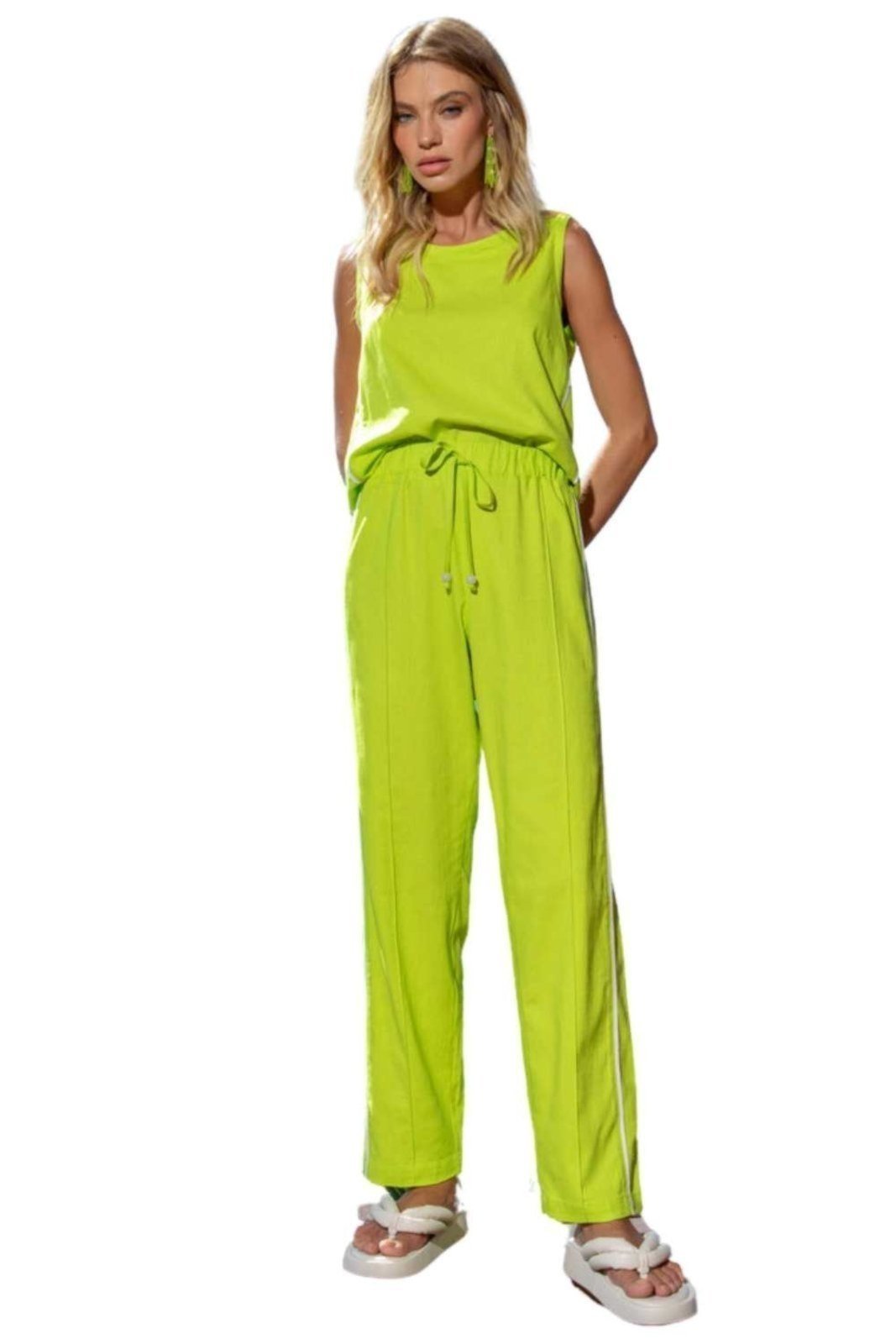 Calça Vanibele Linho Verde Limão