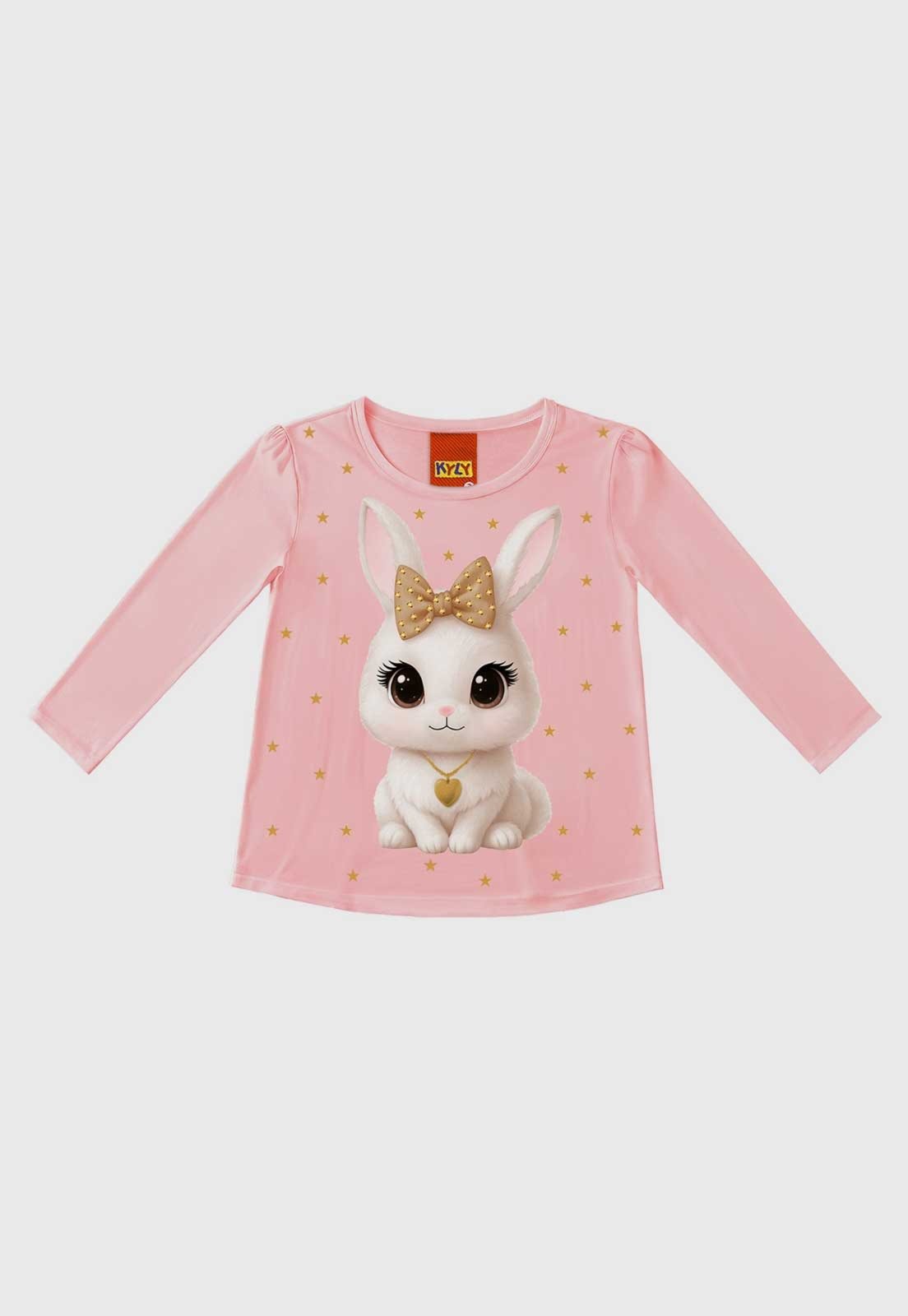 Blusa Kyly Estampa Coelhinho Rosa