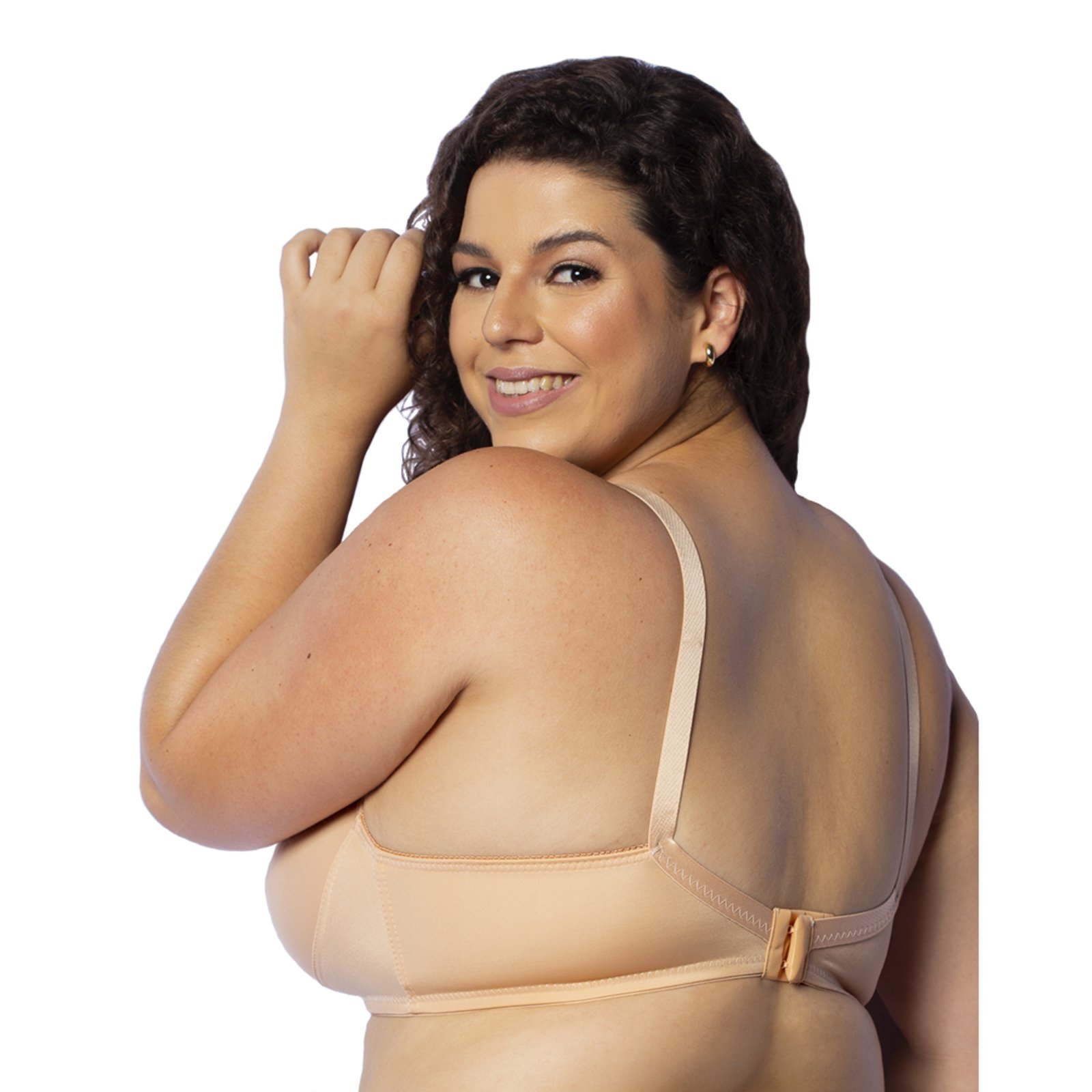 Vista 3 Sutiãs Reforçado Gabi Lingerie Plus Size Sem Bojo Sustentação Compressão Cinta nude Gabi Lingerie nude