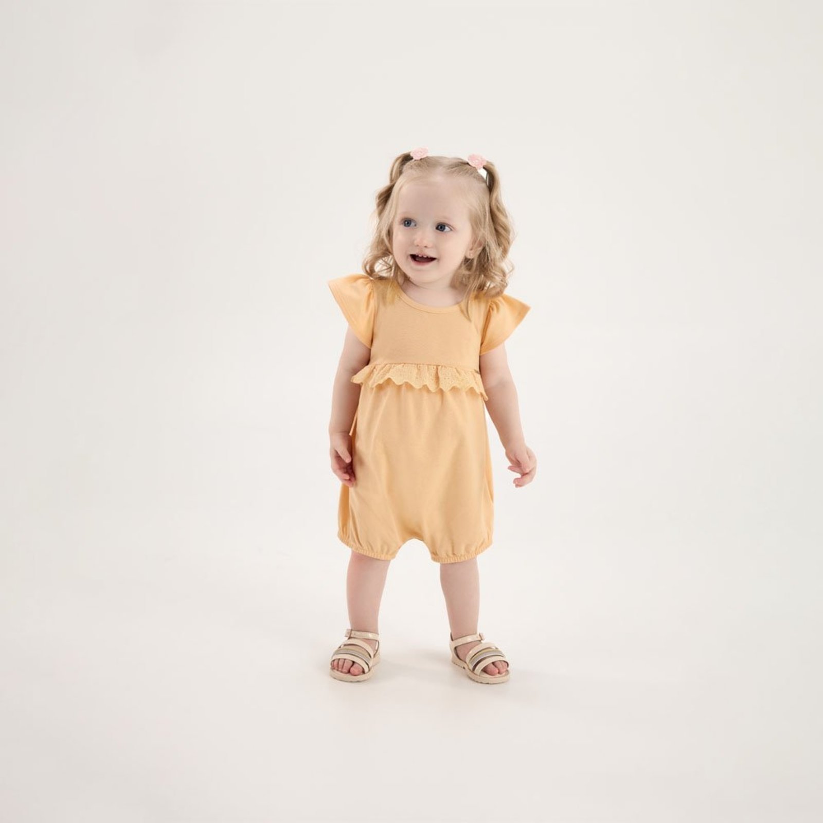 Infantil - Macacao Laranja Pulla Bulla Menina - 53607-1292